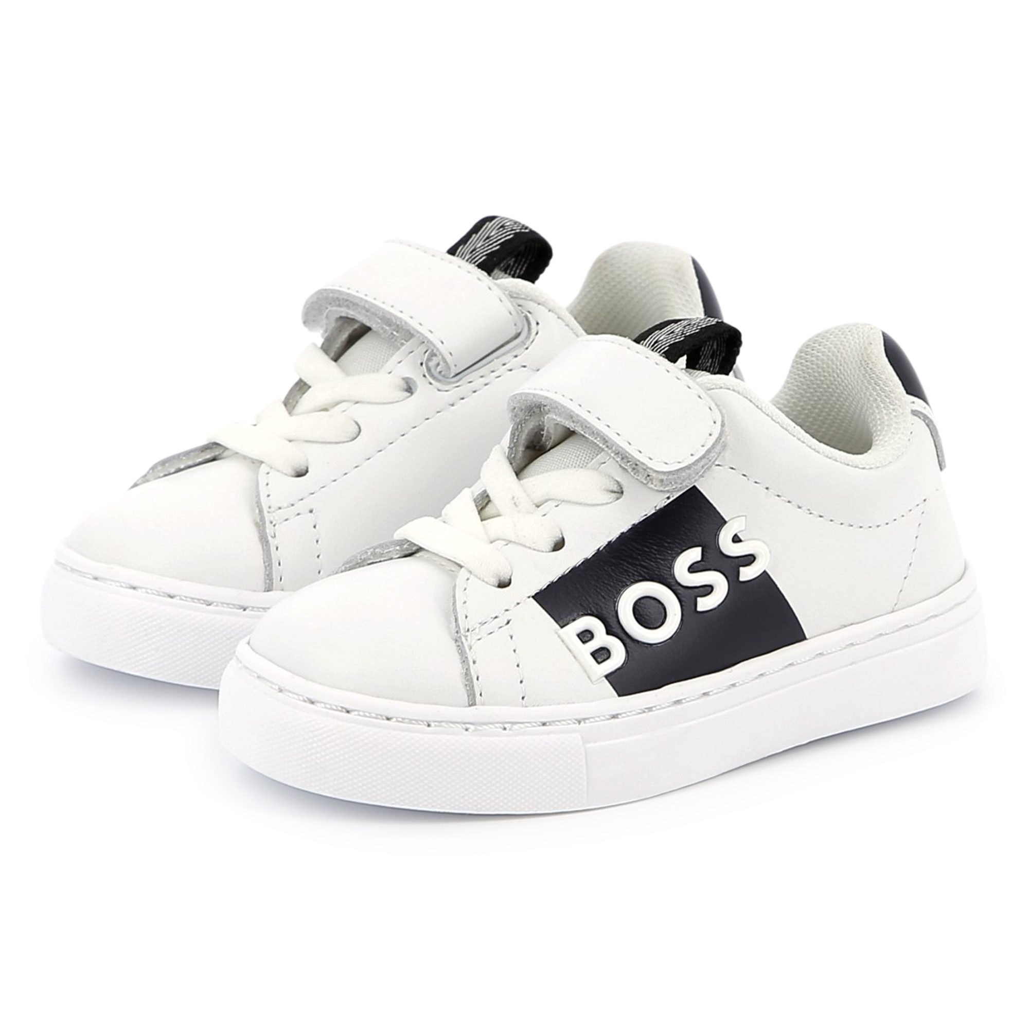 Baskets en cuir scratch lacets BOSS pour GARCON