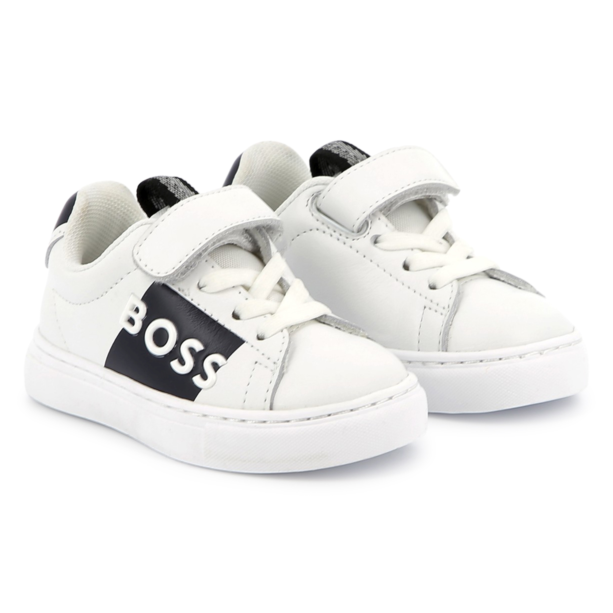 Leren sneakers in twee kleuren BOSS Voor