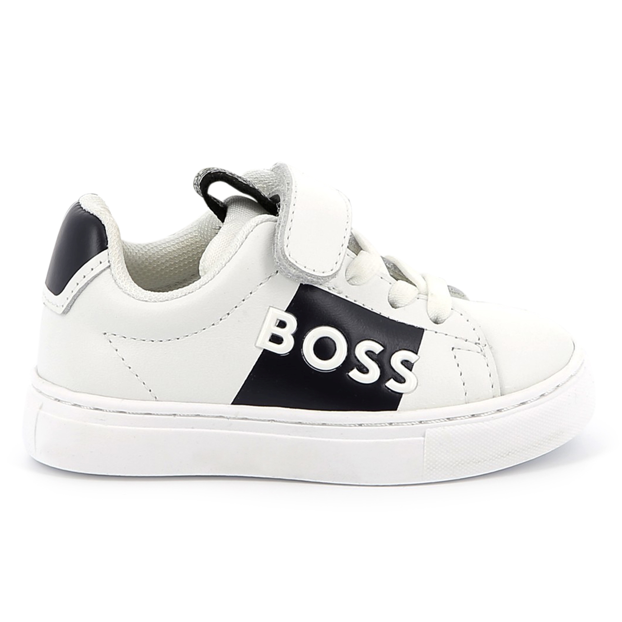 Baskets en cuir scratch lacets BOSS pour GARCON