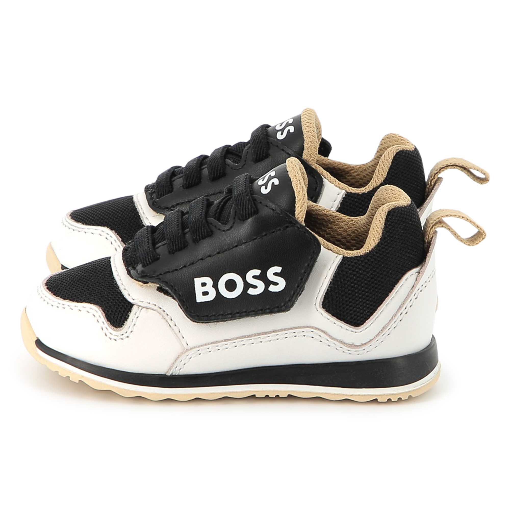 Baskets en cuir avec lacets BOSS pour GARCON