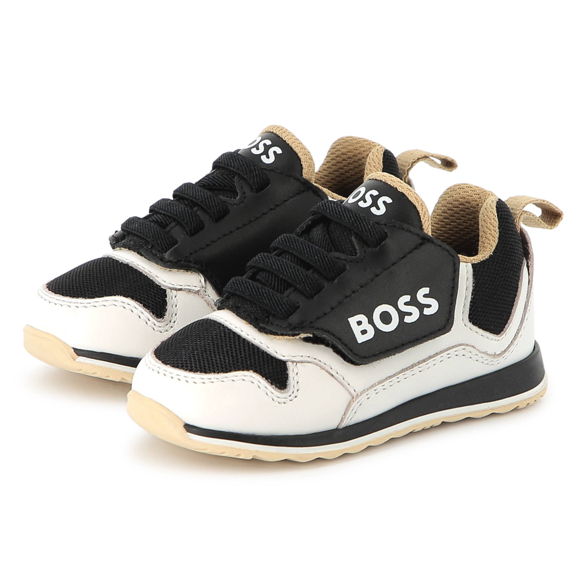 Baskets en cuir avec lacets BOSS pour GARCON