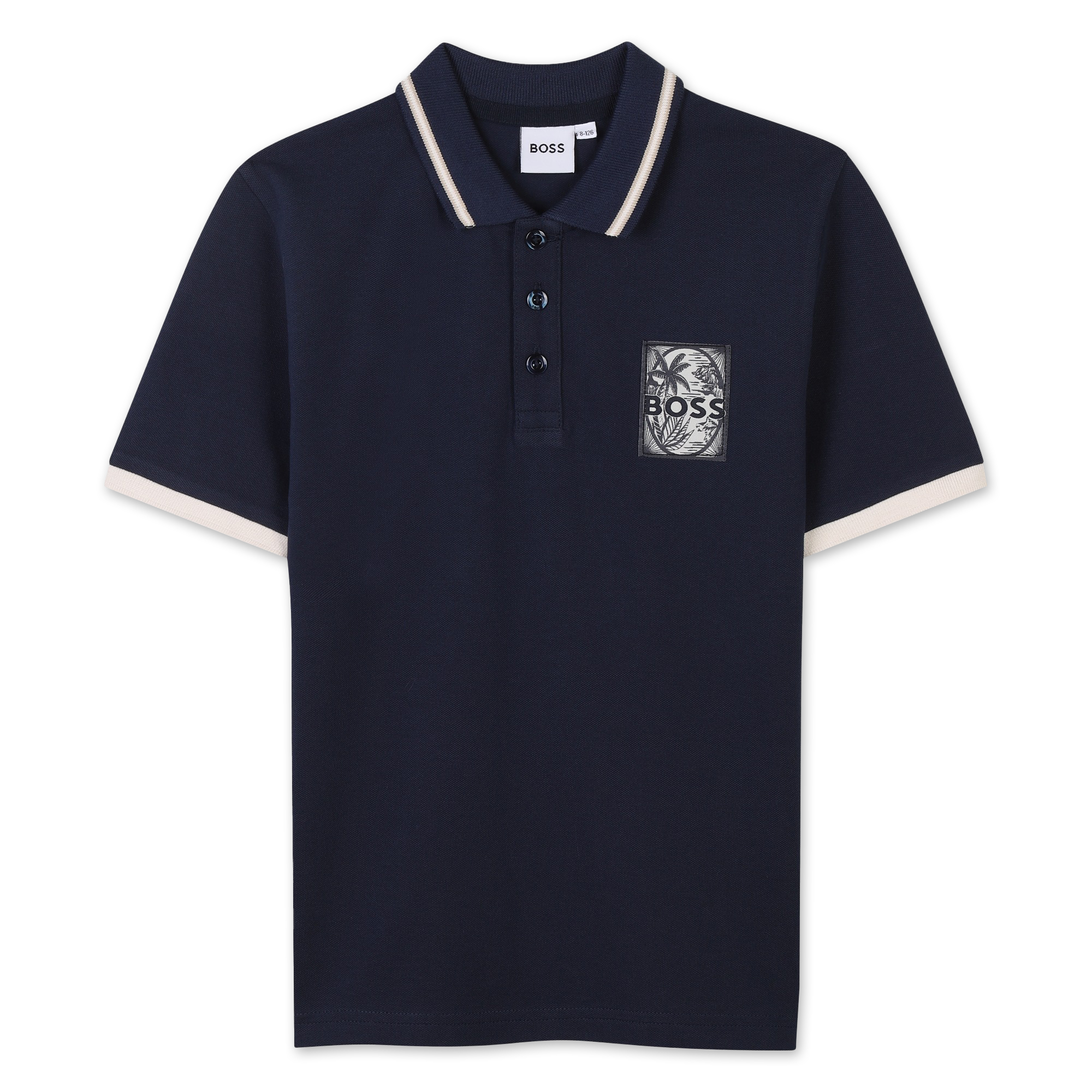 Polo shirt with chest label BOSS for BOY