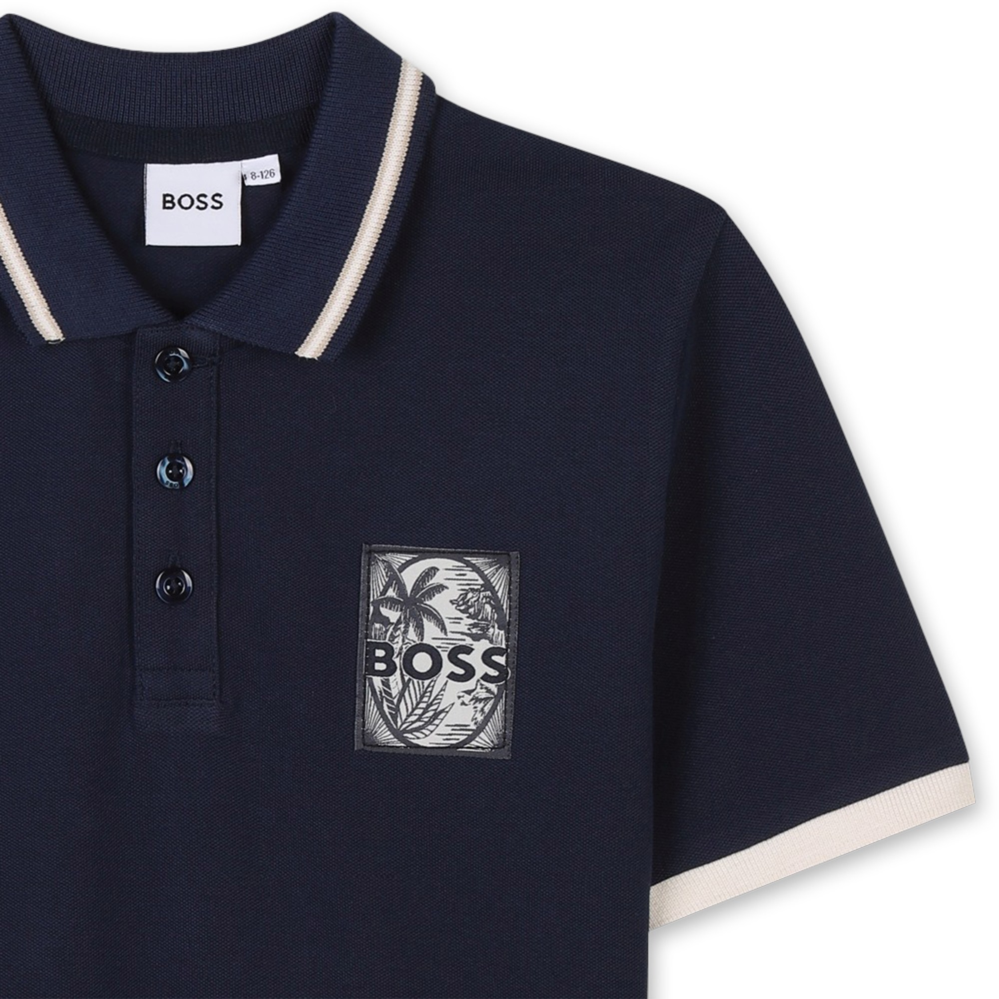 Polo shirt with chest label BOSS for BOY