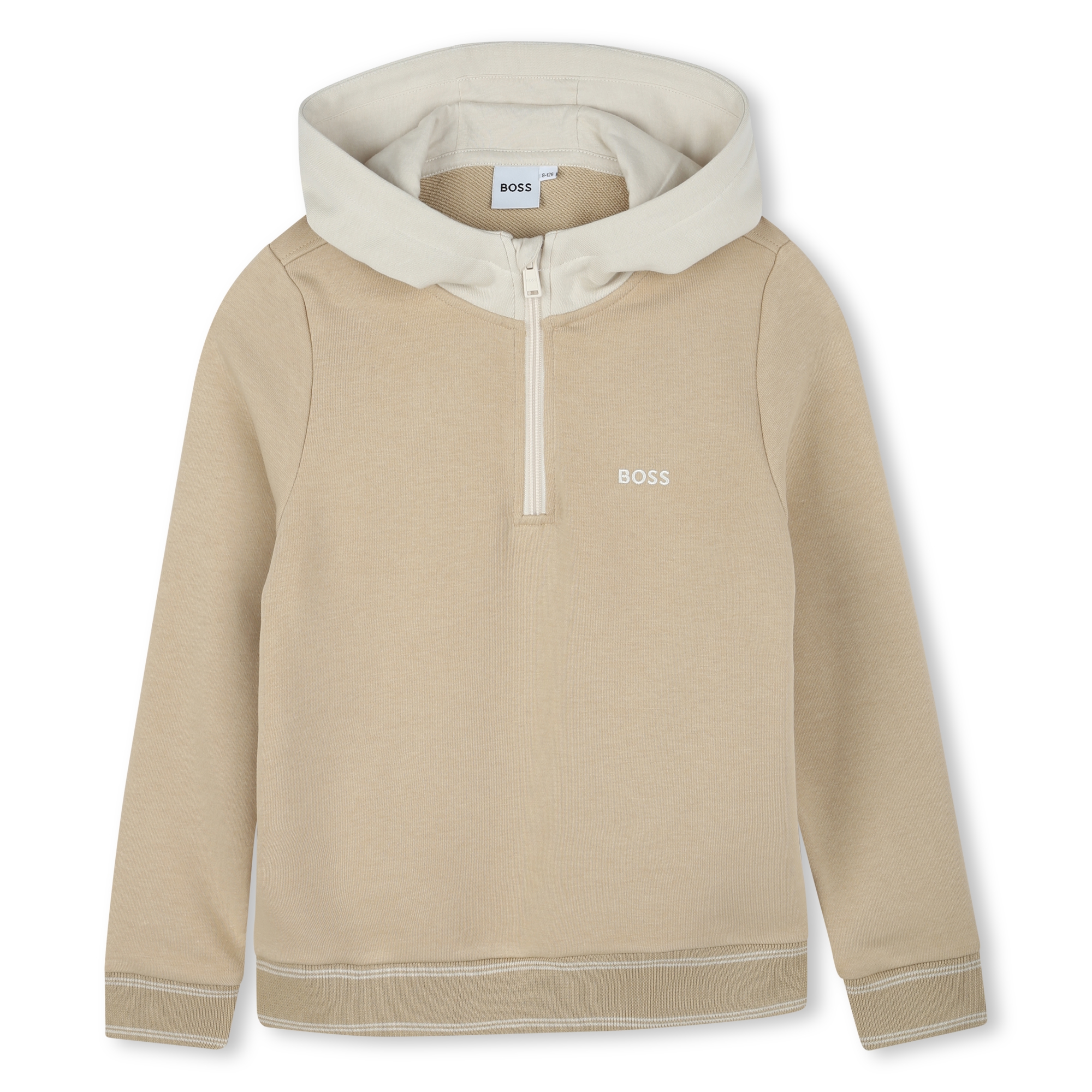 Sweat-shirt capuche contrastée BOSS pour GARCON