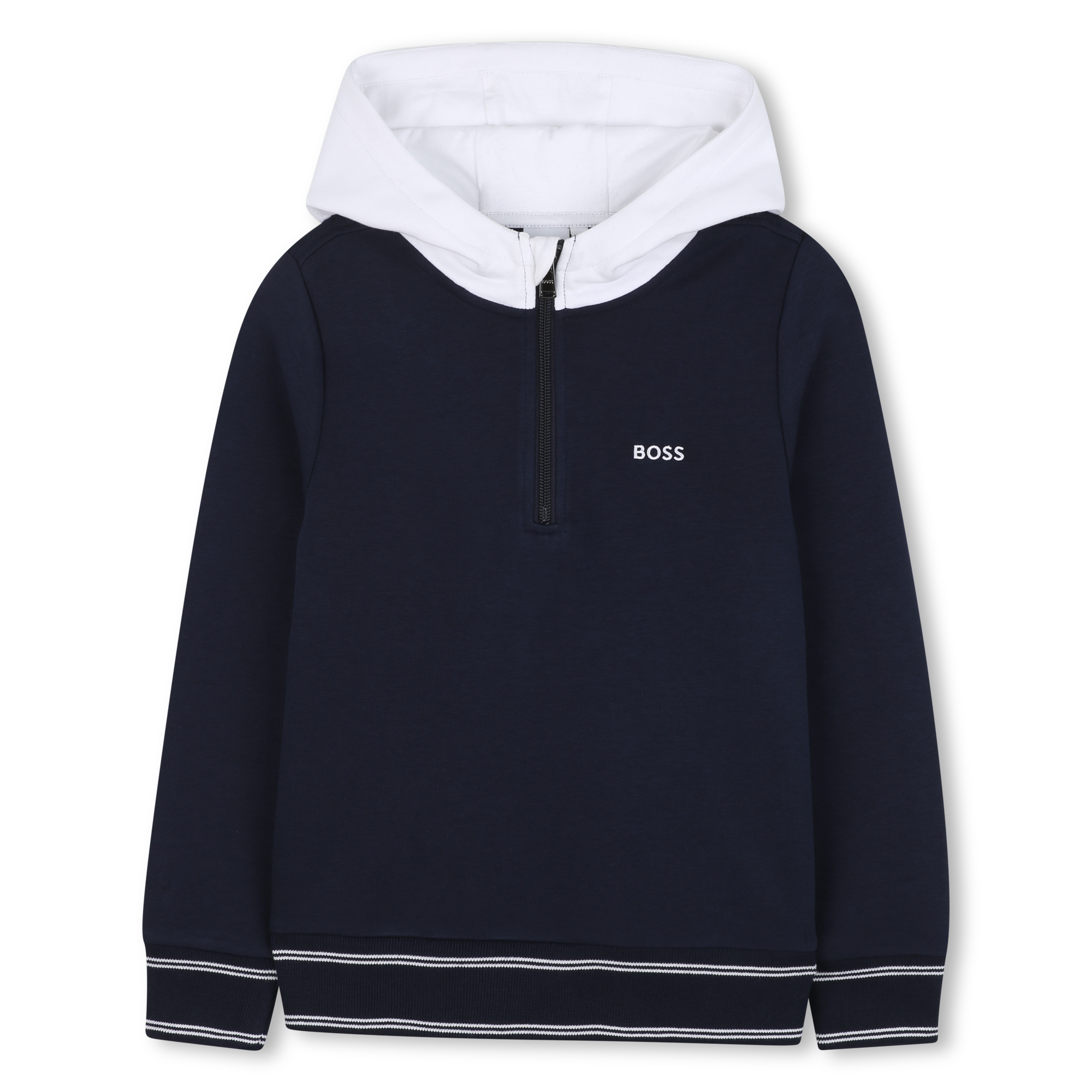 Sweat-shirt capuche contrastée BOSS pour GARCON