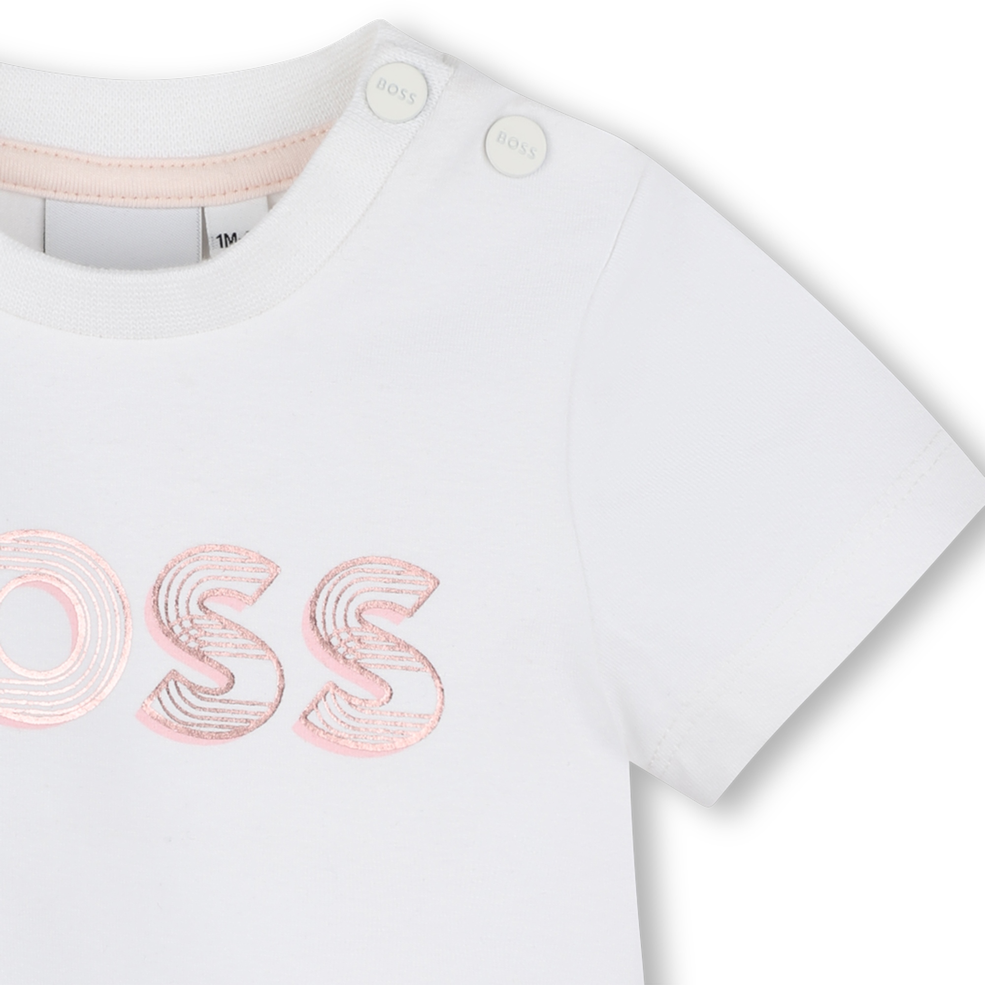 T-shirt avec imprimé brillant BOSS pour FILLE