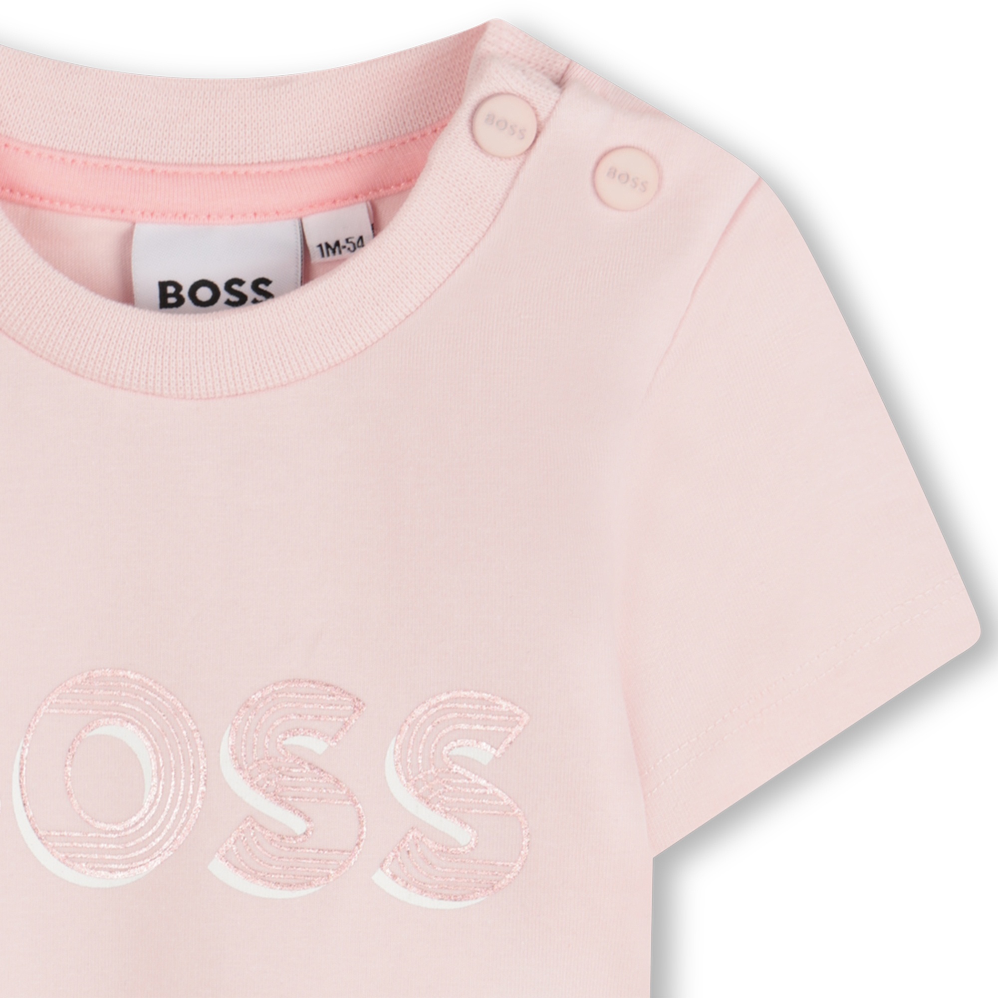 T-shirt met glanzende print BOSS Voor