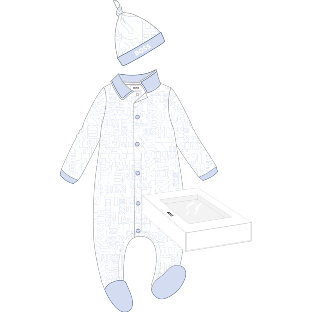 BOSS Ensemble pyjama + bonnet UNISEXE 1M Bleu