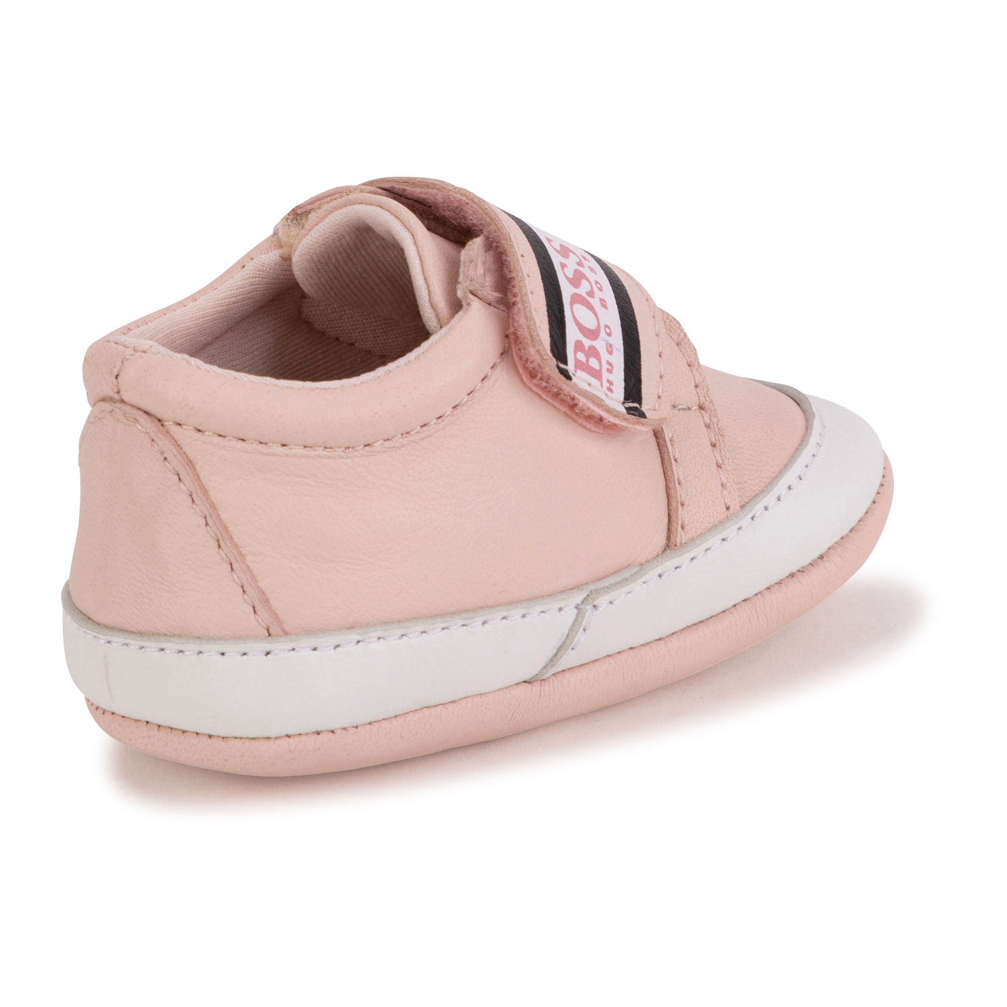 Leather baby shoes with hook and loop fastening BOSS for GIRL