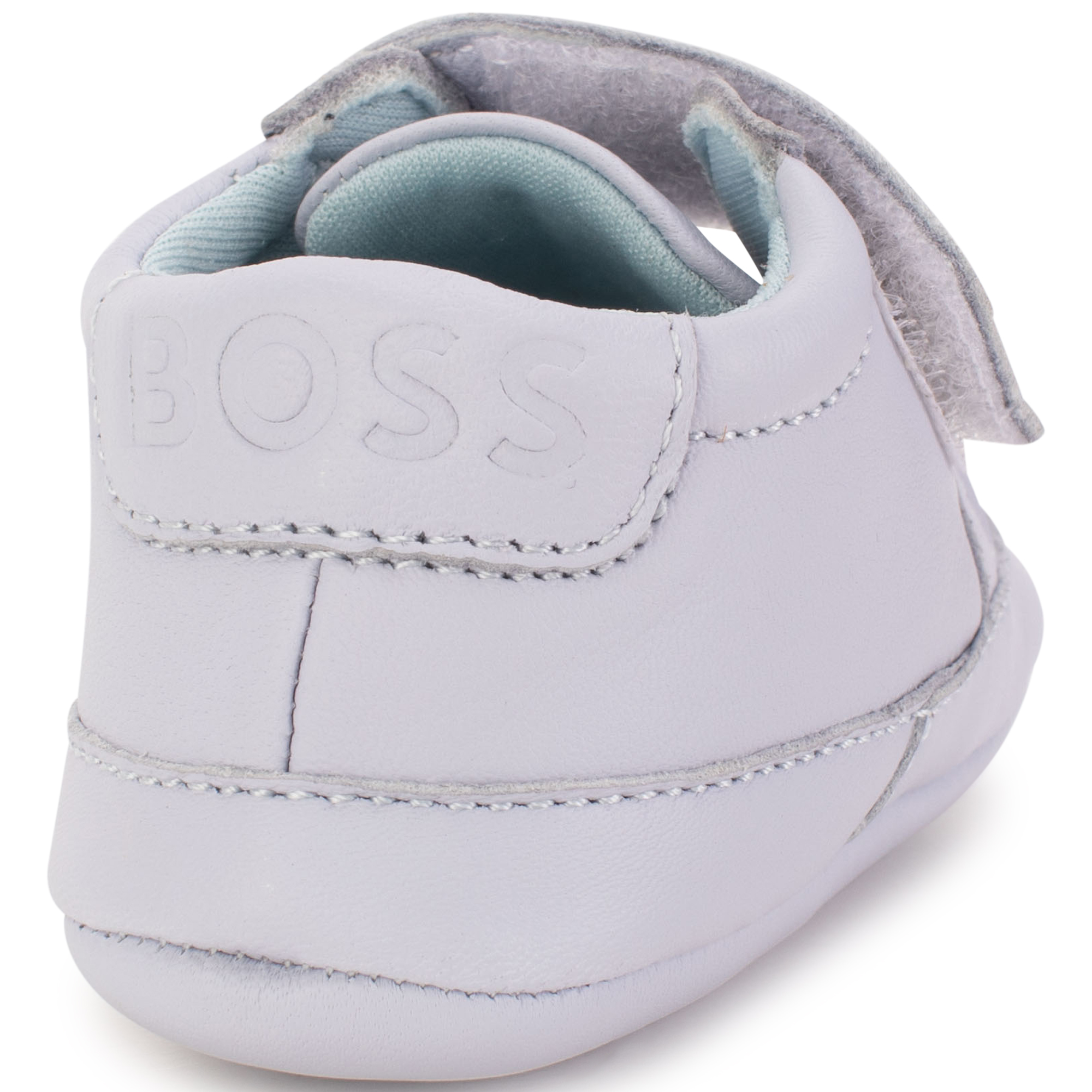 Leather hook-and-loop slippers BOSS for BOY