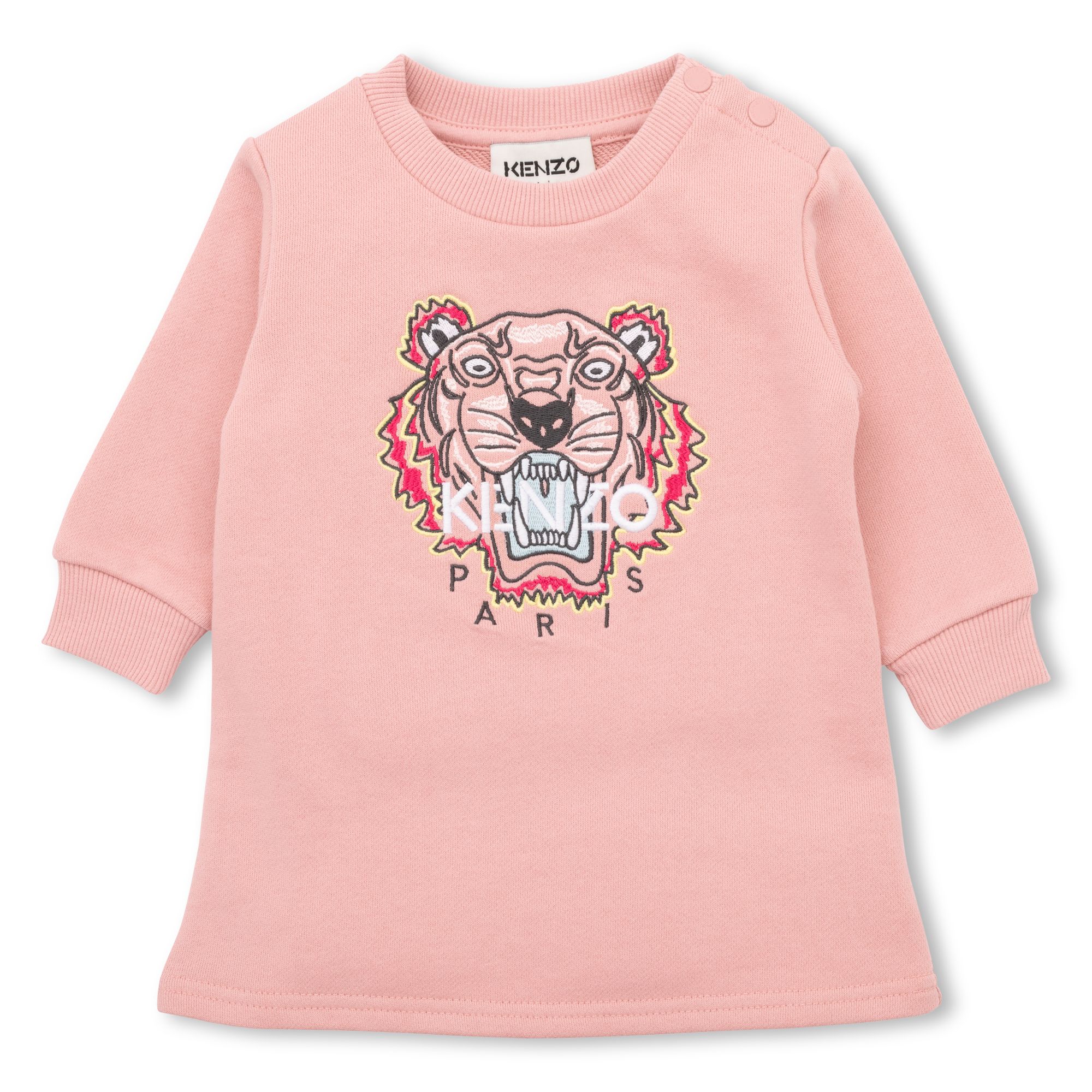 Tiger Embroidered Long Sleeve Dress KENZO KIDS for GIRL