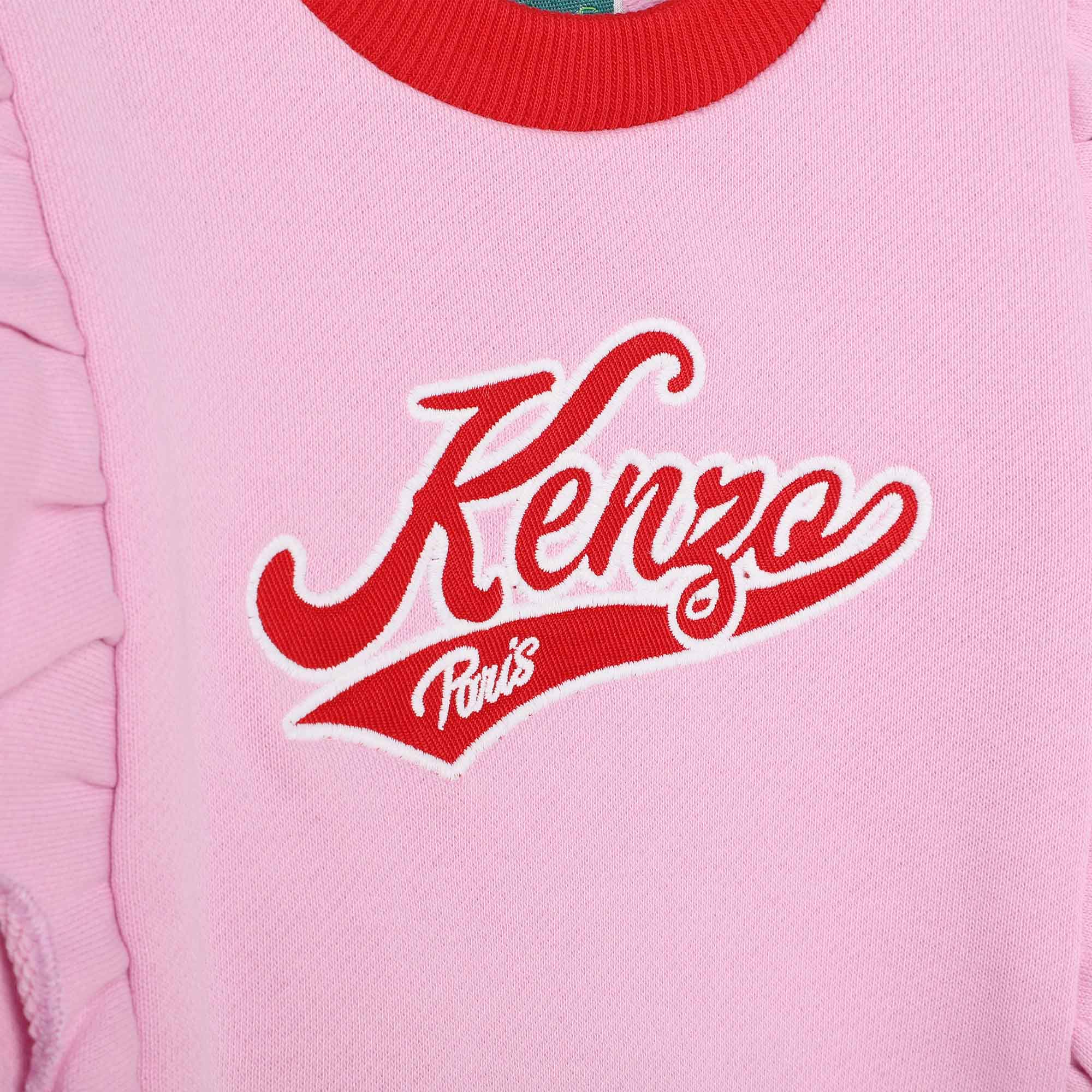 Straight-cut cotton logo dress KENZO KIDS for GIRL