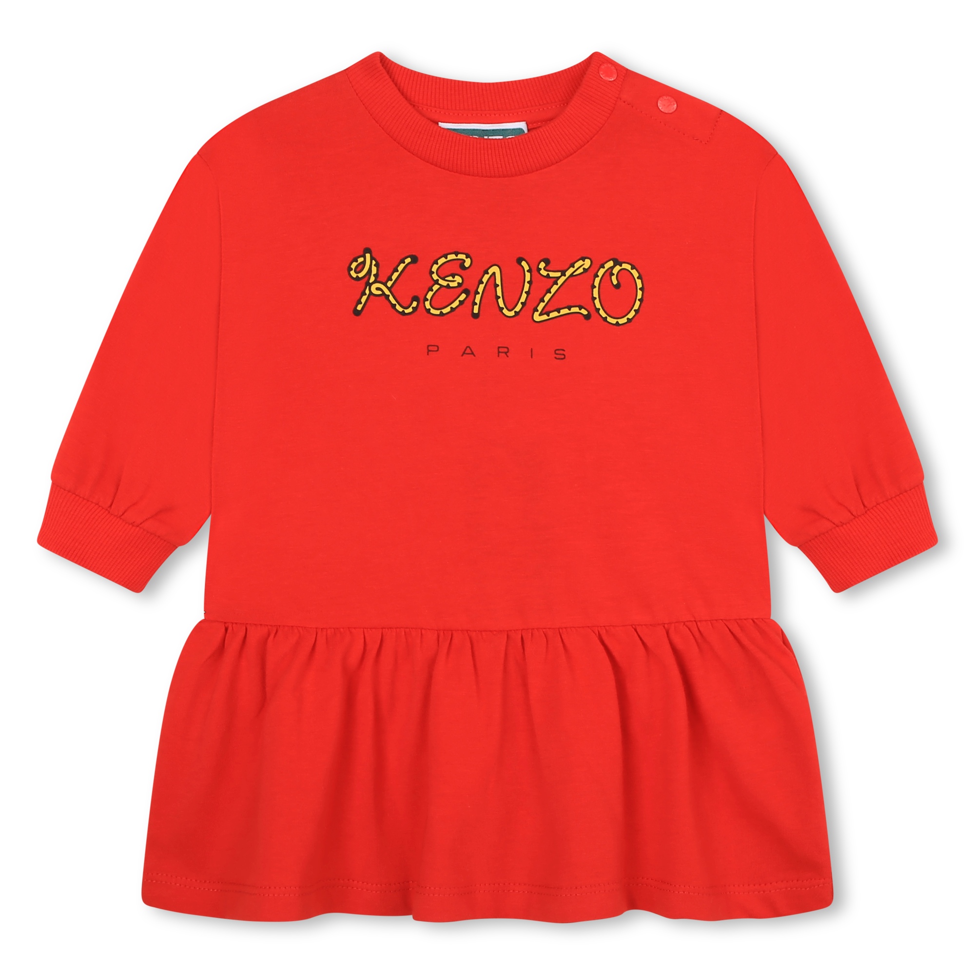 kenzo kids robe à volant avec logo fille 18m rouge
