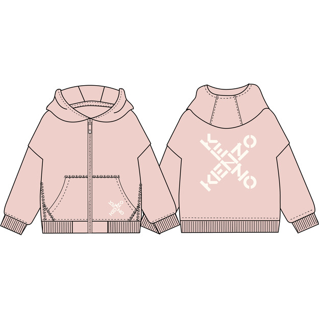 Zip-up hooded sweatshirt KENZO KIDS for GIRL
