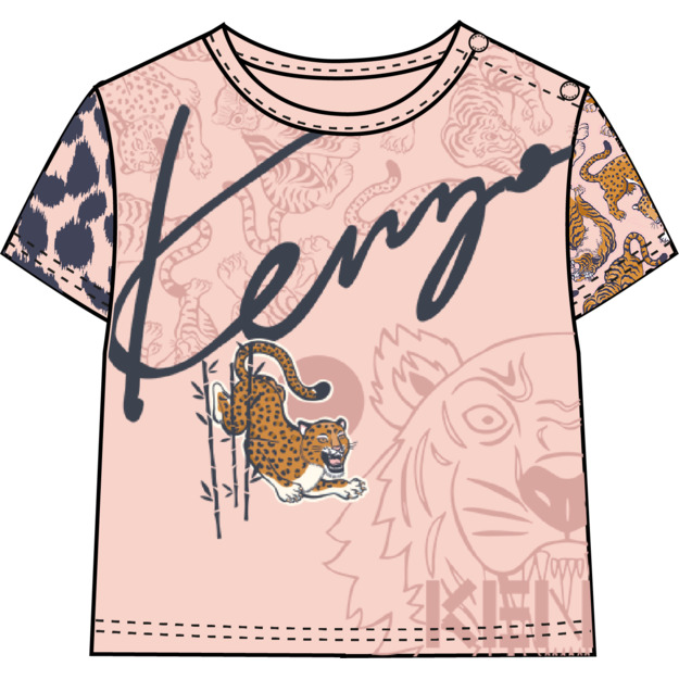 Printed organic cotton T-shirt KENZO KIDS for GIRL