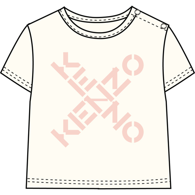 KENZO KIDS T-shirt en coton bio FILLE 2A Beige