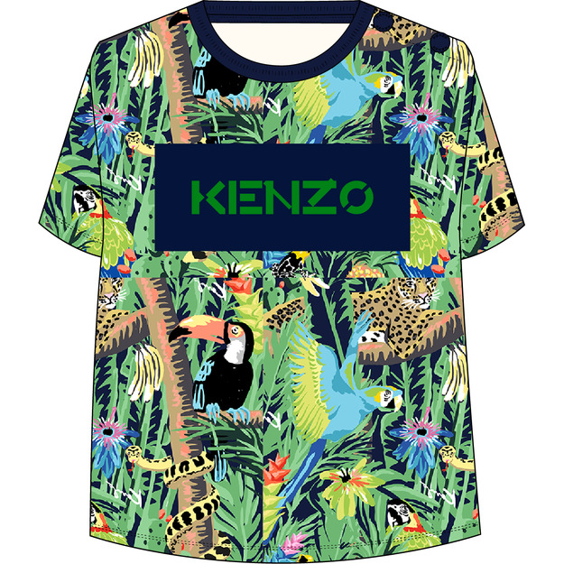 Camiseta de piqué de algodón KENZO KIDS para NIÑO