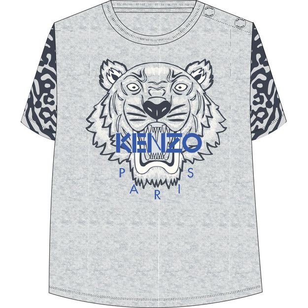 T-shirt van gemêleerde jersey KENZO KIDS Voor