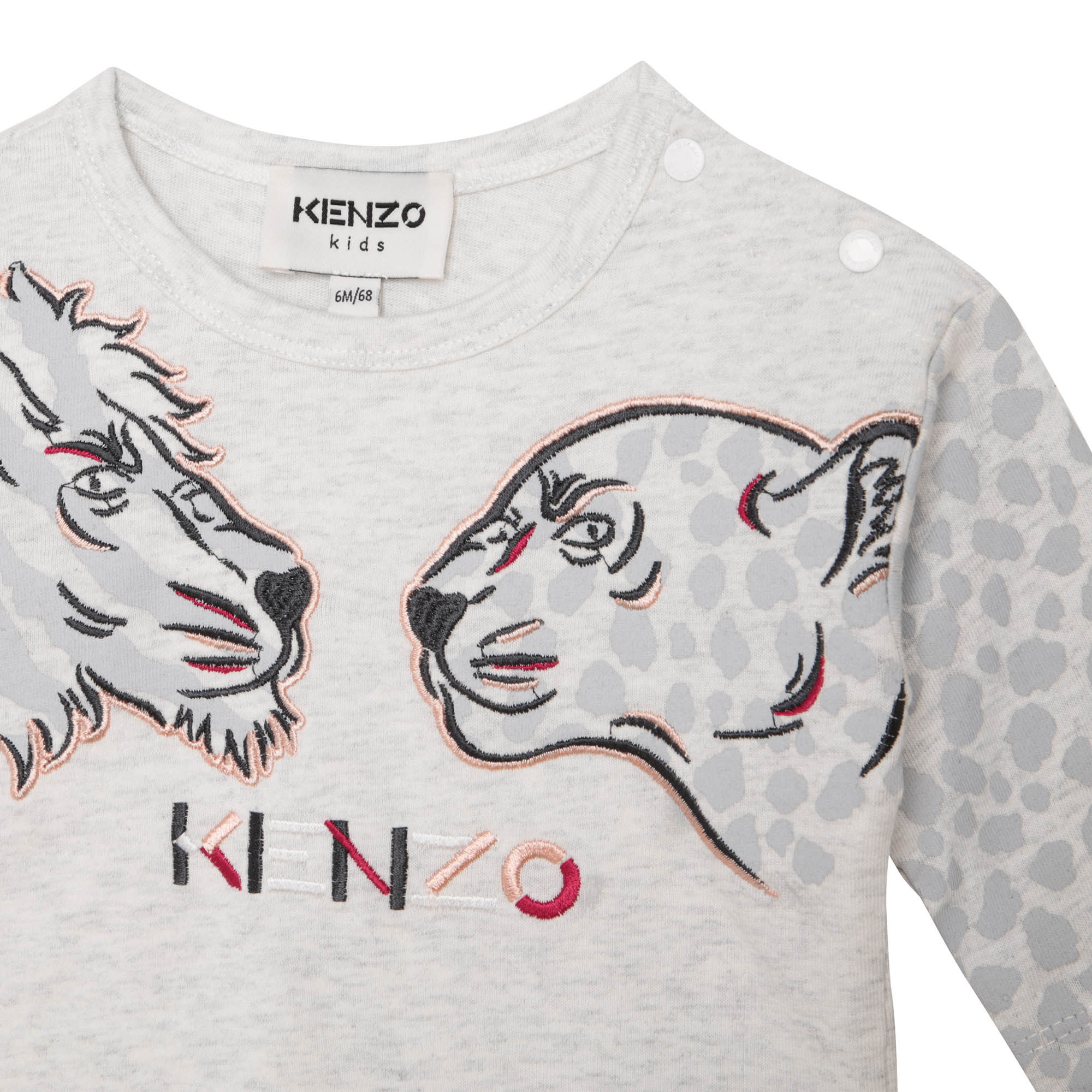 T-shirt en coton avec broderie KENZO KIDS pour FILLE