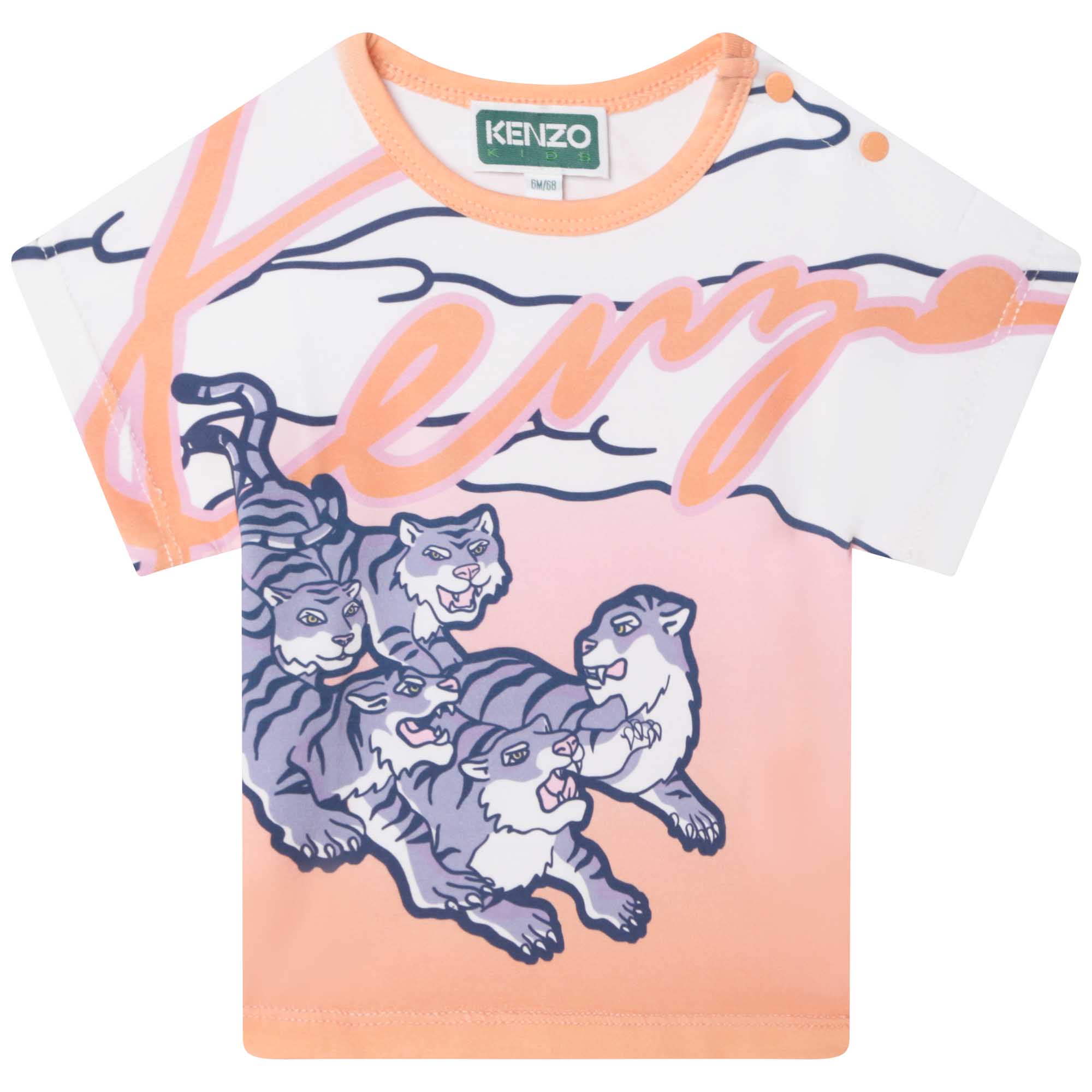 afgewerkt Klap Rubriek KENZO KIDS T-shirt met kleurverloop baby oranje - | Kids around