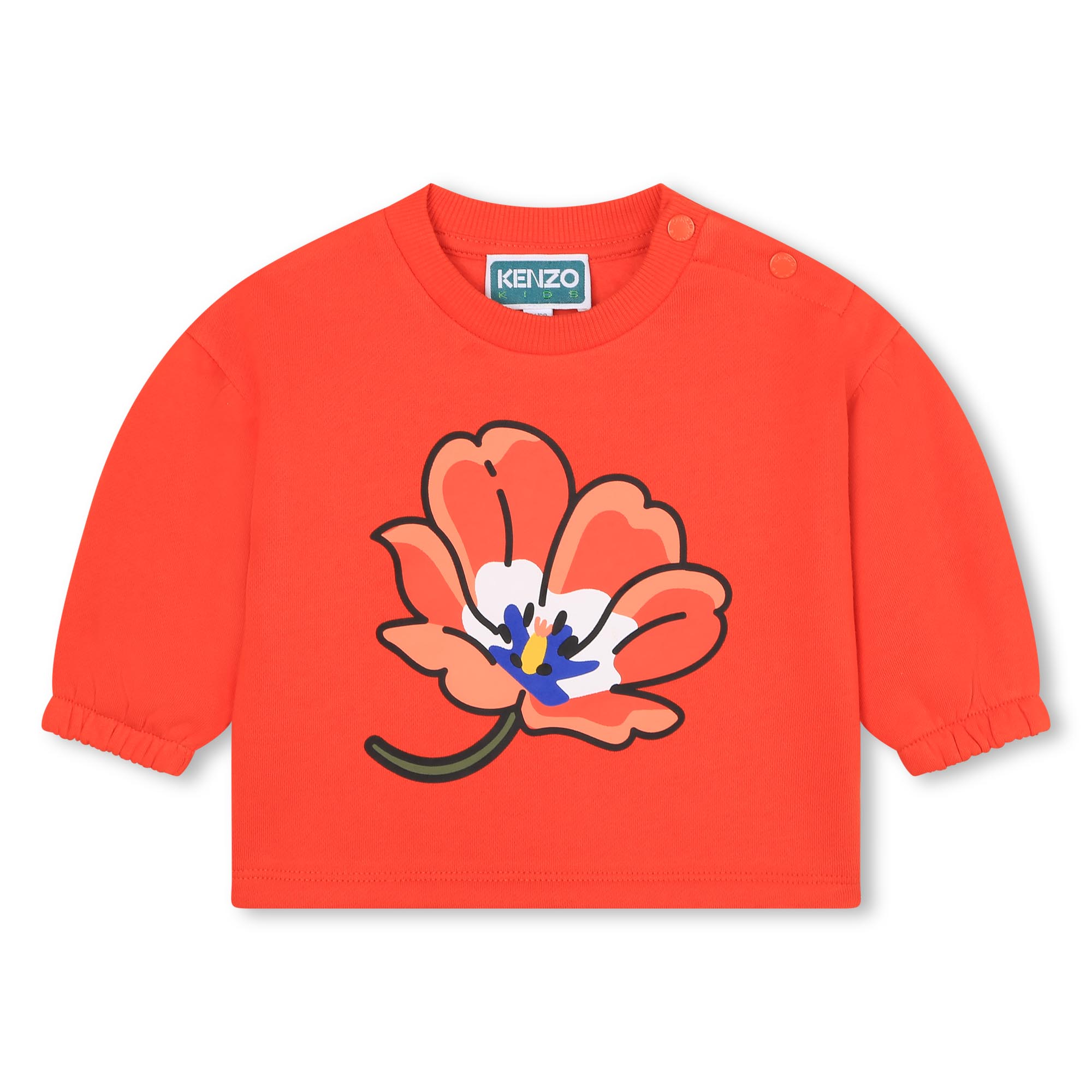 Fleece sweatshirt with flower KENZO KIDS for GIRL