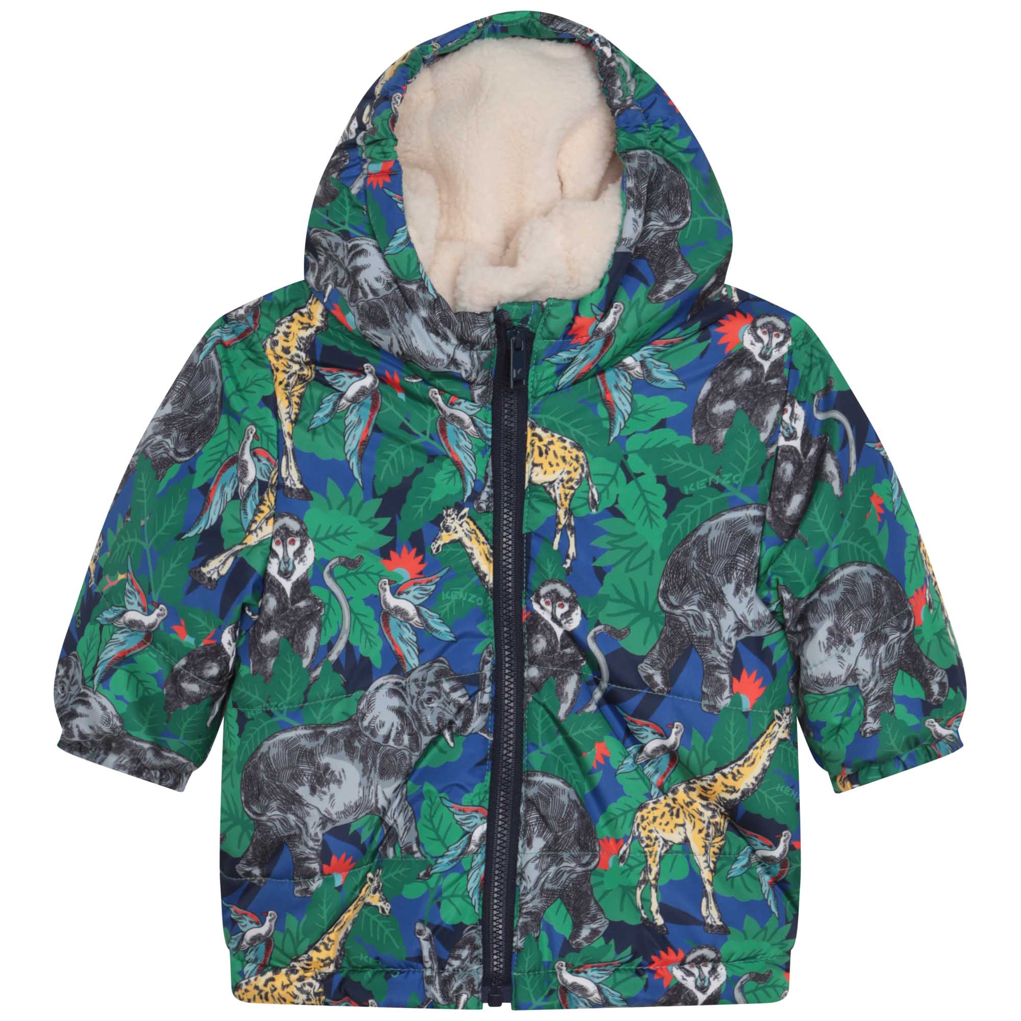 Printed hooded puffer jacket KENZO KIDS for BOY