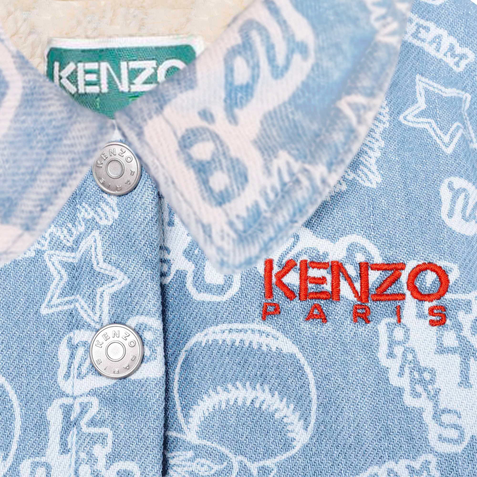 Veste en jean imprimée KENZO KIDS pour GARCON