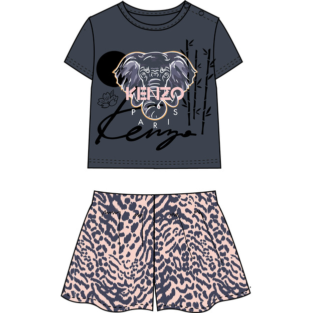 Cotton t-shirt and shorts set KENZO KIDS for GIRL