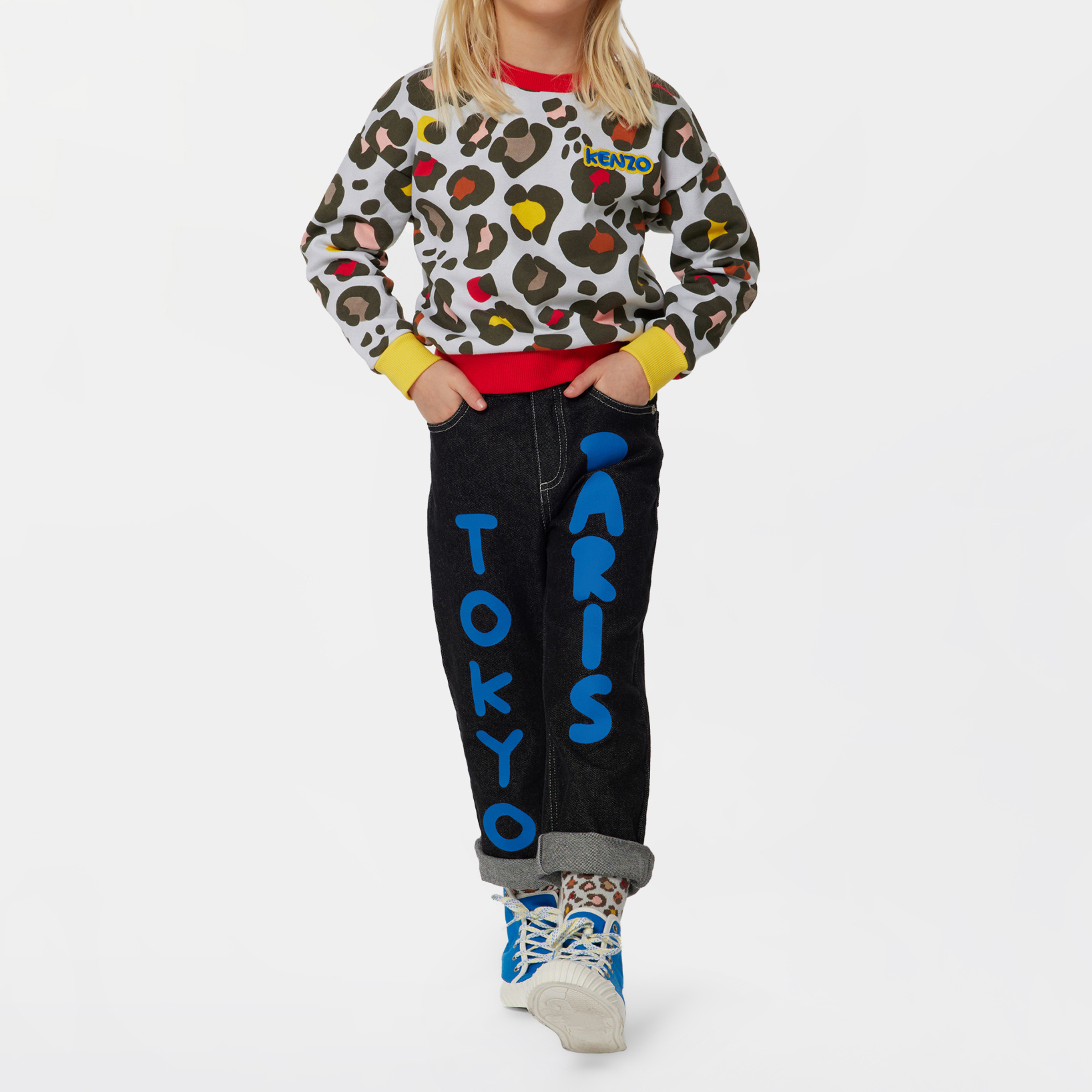 Leopard-print bucket hat KENZO KIDS for GIRL