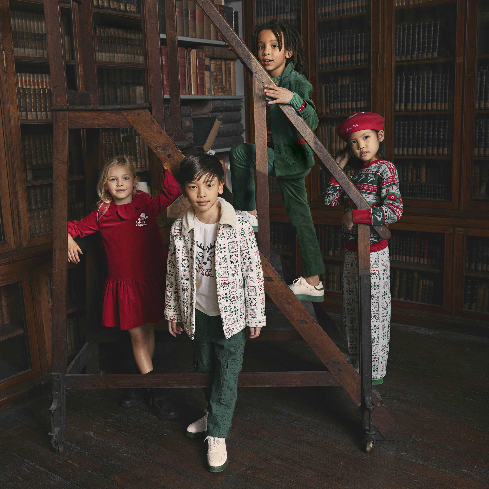 Béret brodé en feutre KENZO KIDS pour FILLE