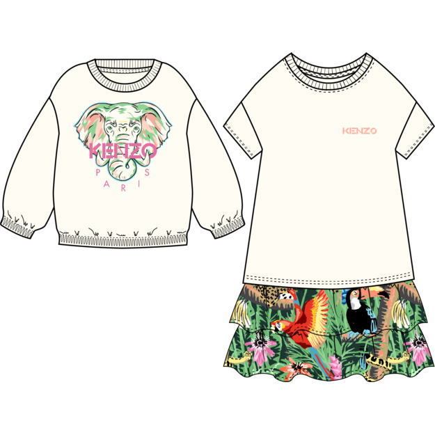 Cotton dress and sweatshirt set KENZO KIDS for GIRL