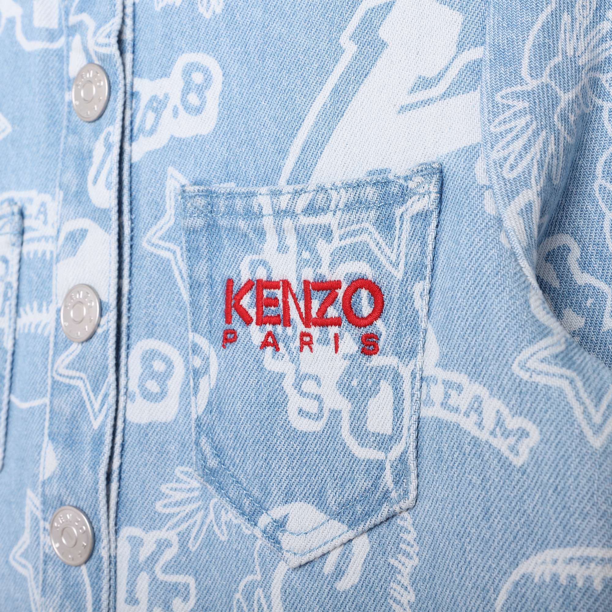 Robe en jean imprimé KENZO KIDS pour FILLE