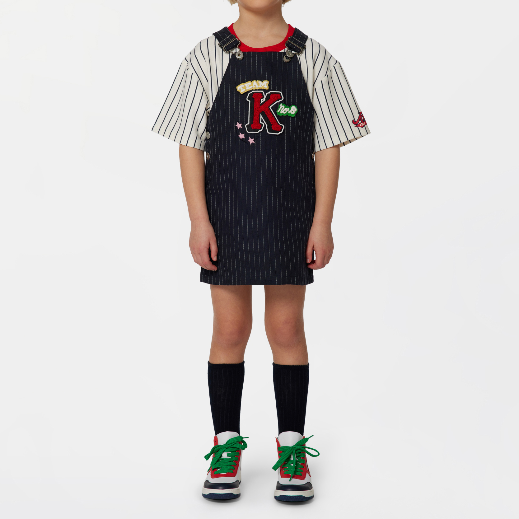 Robe salopette en flanelle KENZO KIDS pour FILLE