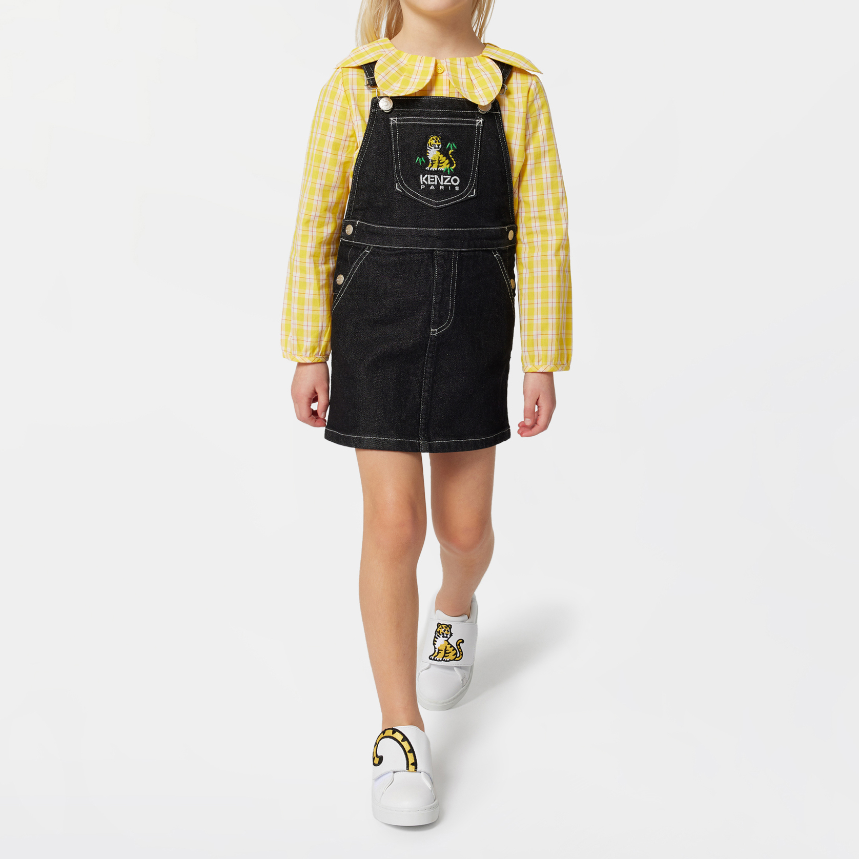 Embroidered overalls dress KENZO KIDS for GIRL