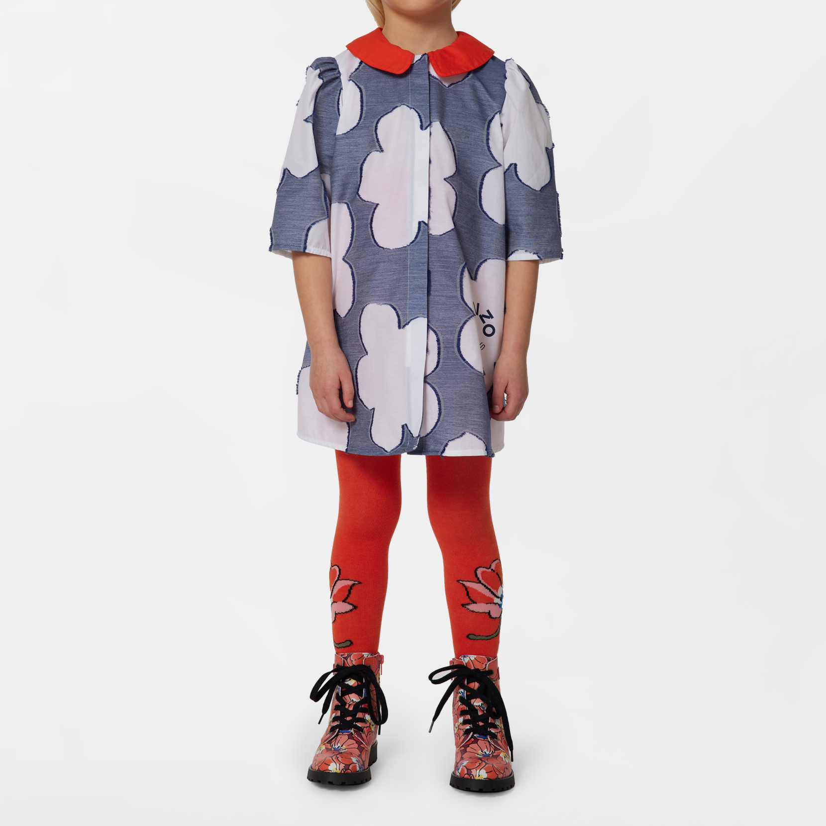 Robe en coton col amovible KENZO KIDS pour FILLE