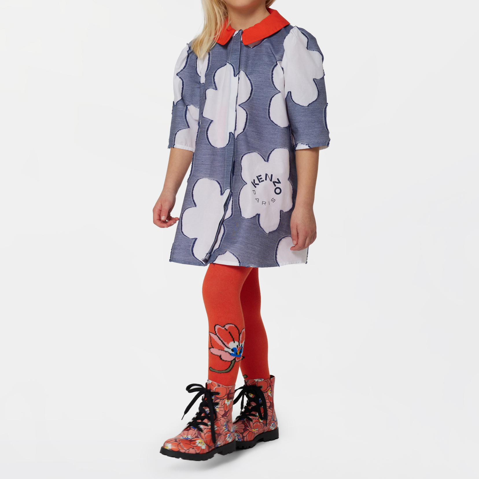 Robe en coton col amovible KENZO KIDS pour FILLE