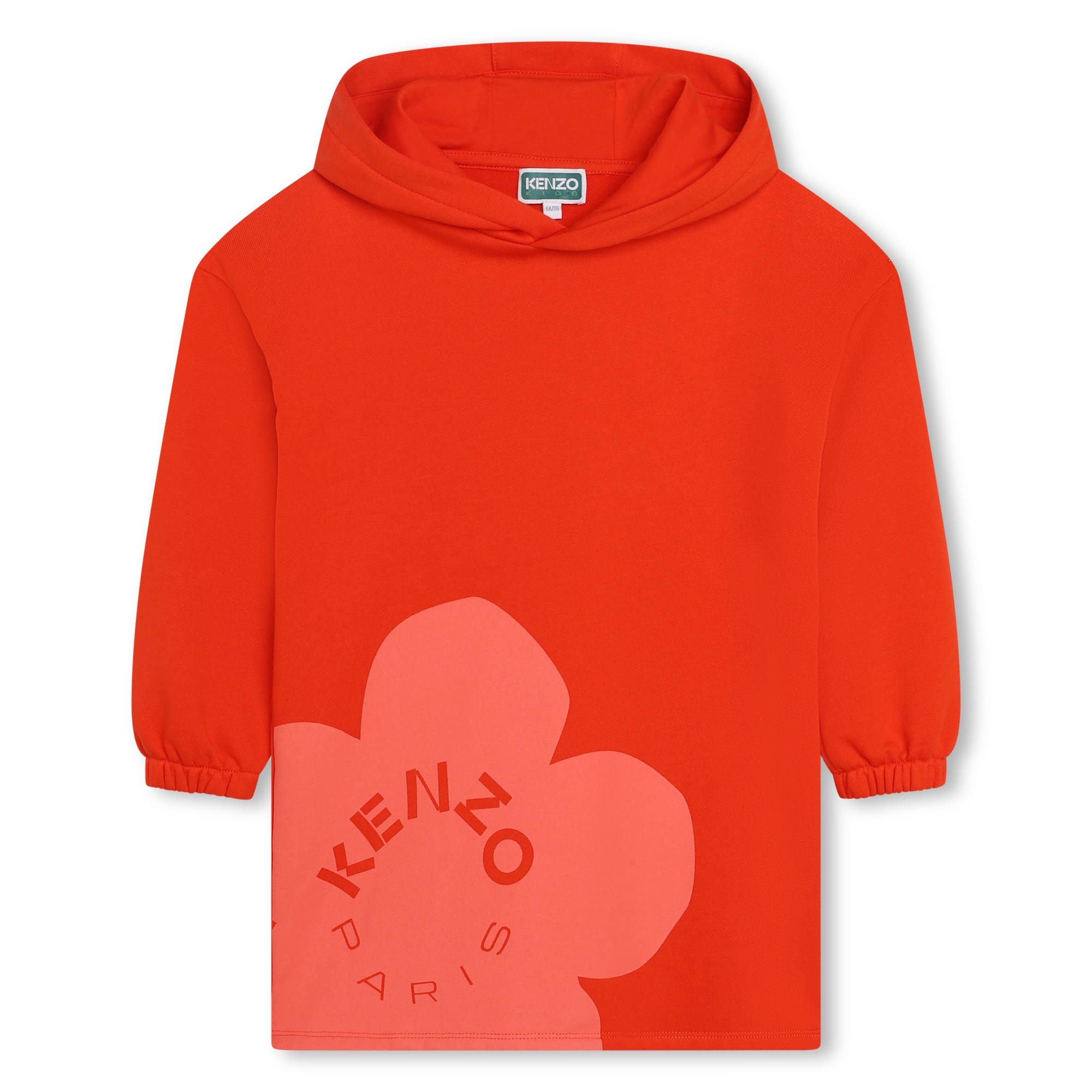 kenzo kids robe sweat-shirt à capuche fille 6a rouge