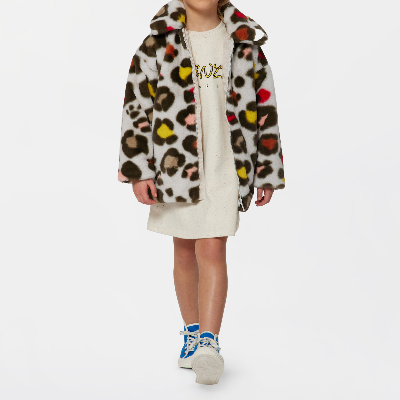 Robe molletonnée mouchetée KENZO KIDS pour FILLE