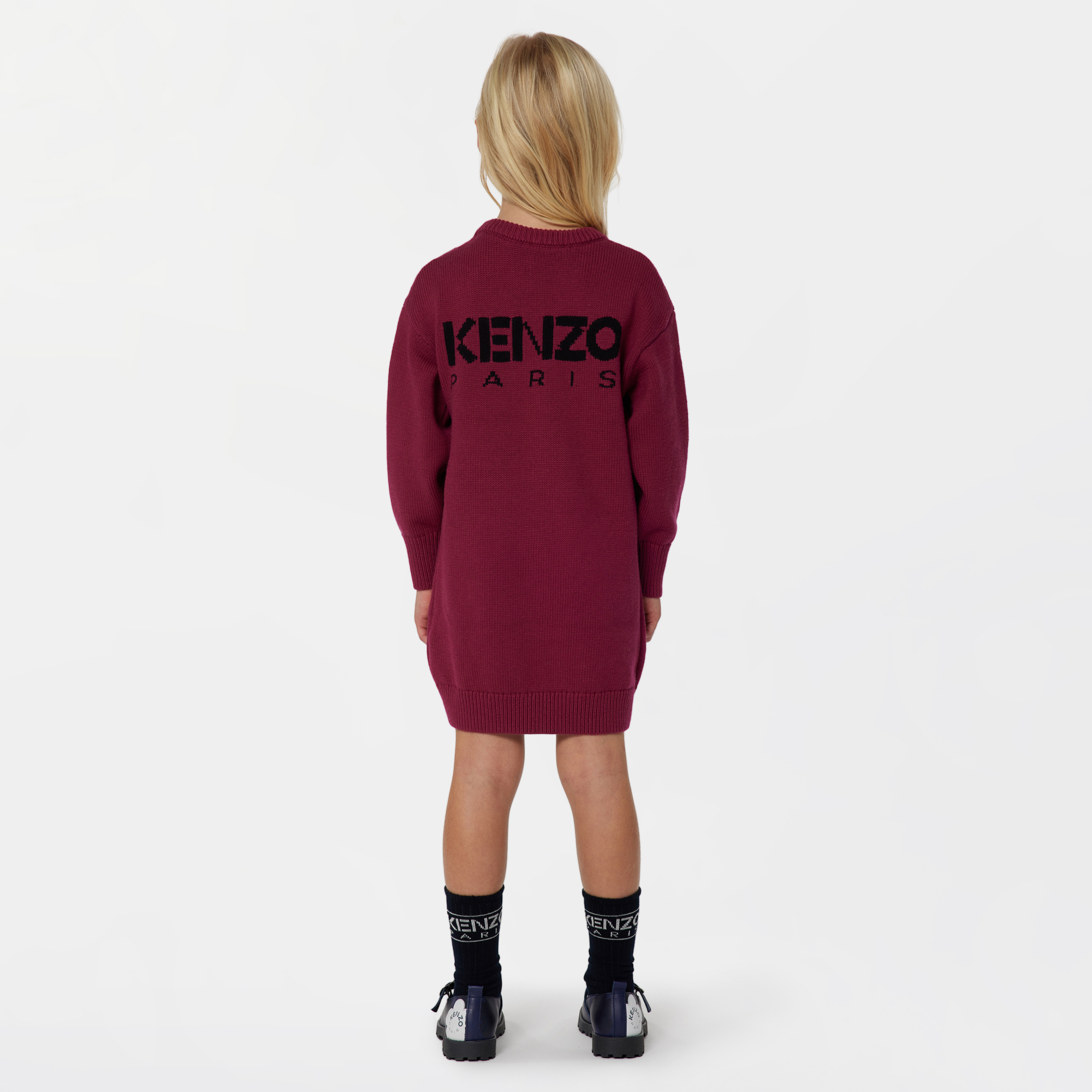 Robe pull coton laine mélangés KENZO KIDS pour FILLE