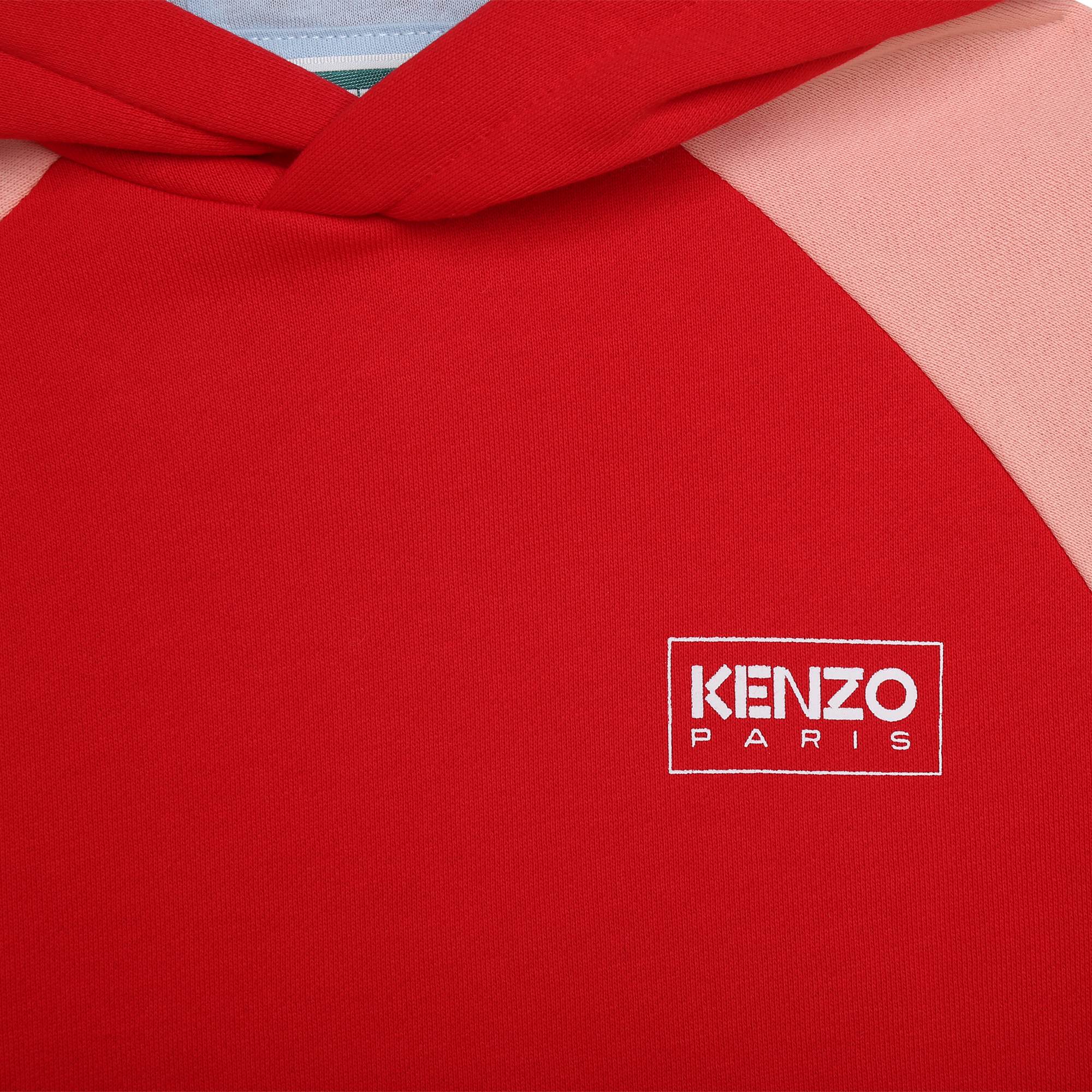 Fleece jurk met capuchon KENZO KIDS Voor