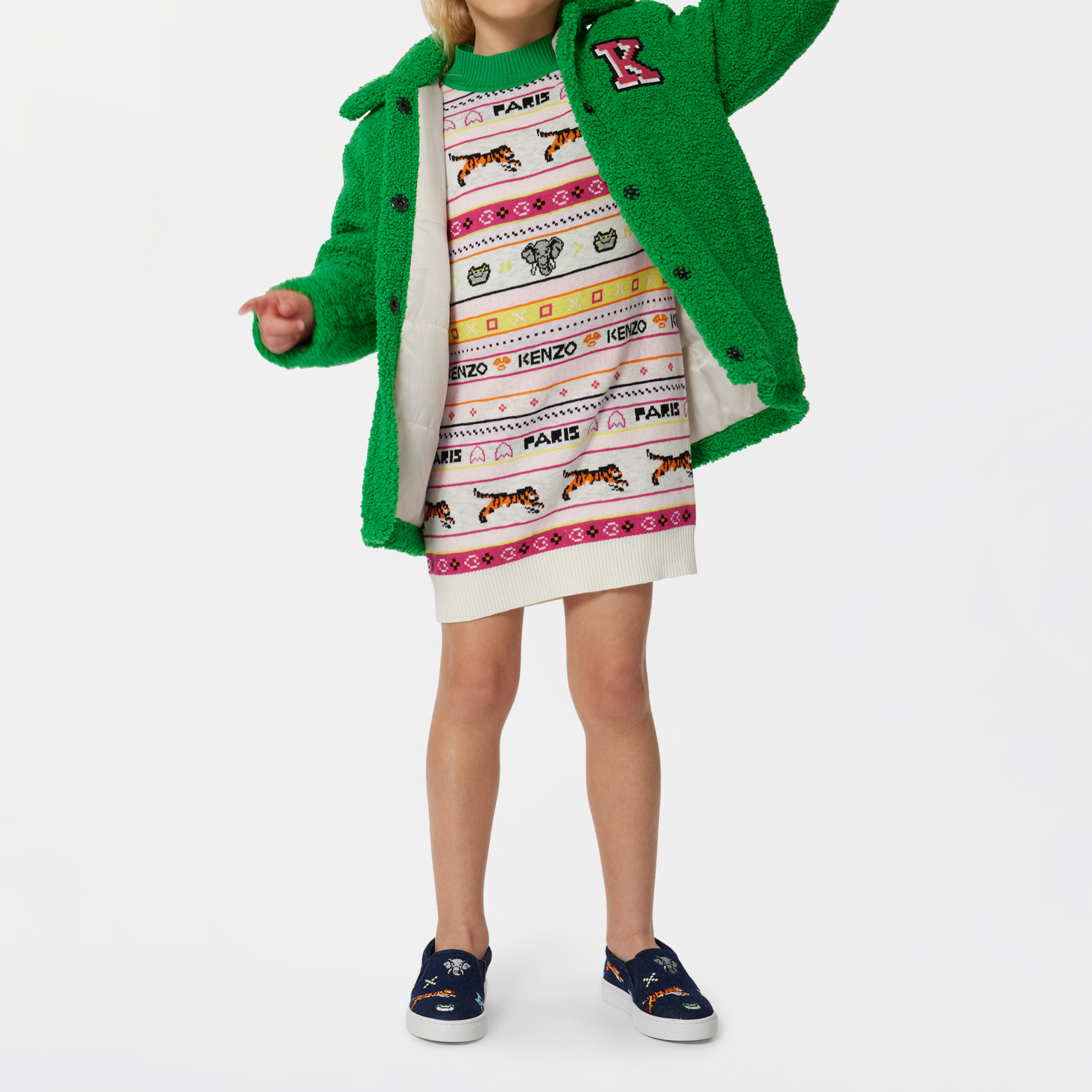 Jacquard jumper dress KENZO KIDS for GIRL