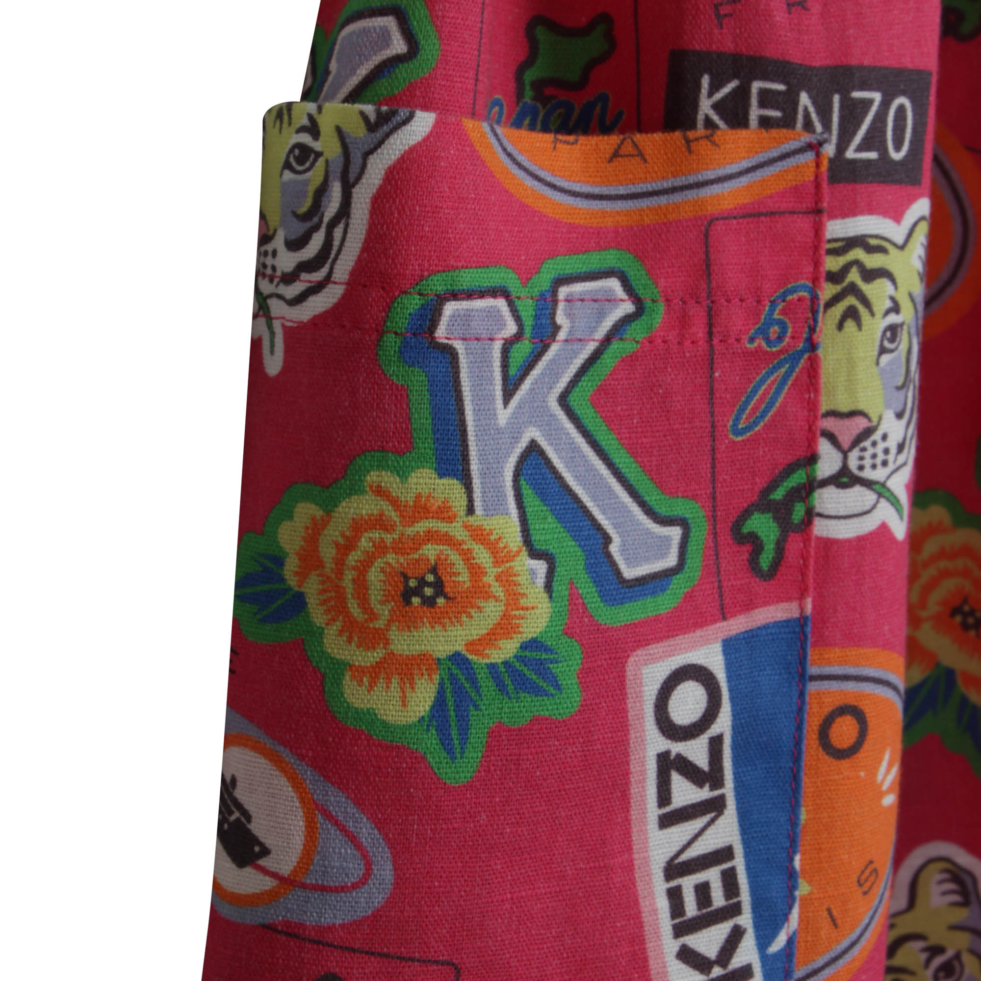 Jupe imprimée en coton et lin KENZO KIDS pour FILLE