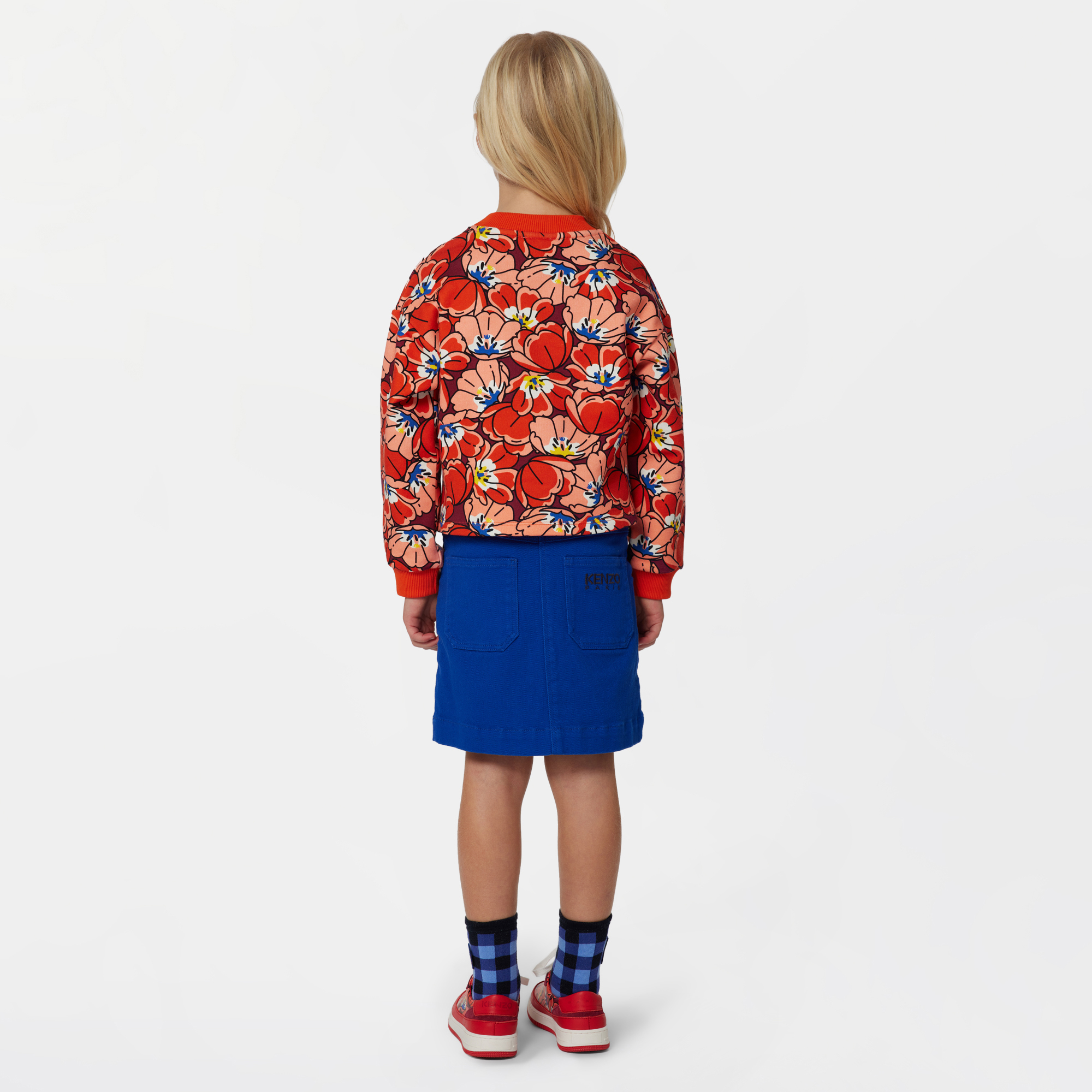 Jupe en coton taille ajustable KENZO KIDS pour FILLE