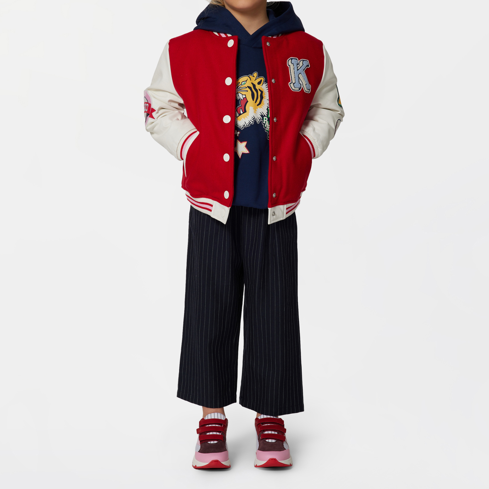 Striped flannel trousers KENZO KIDS for GIRL