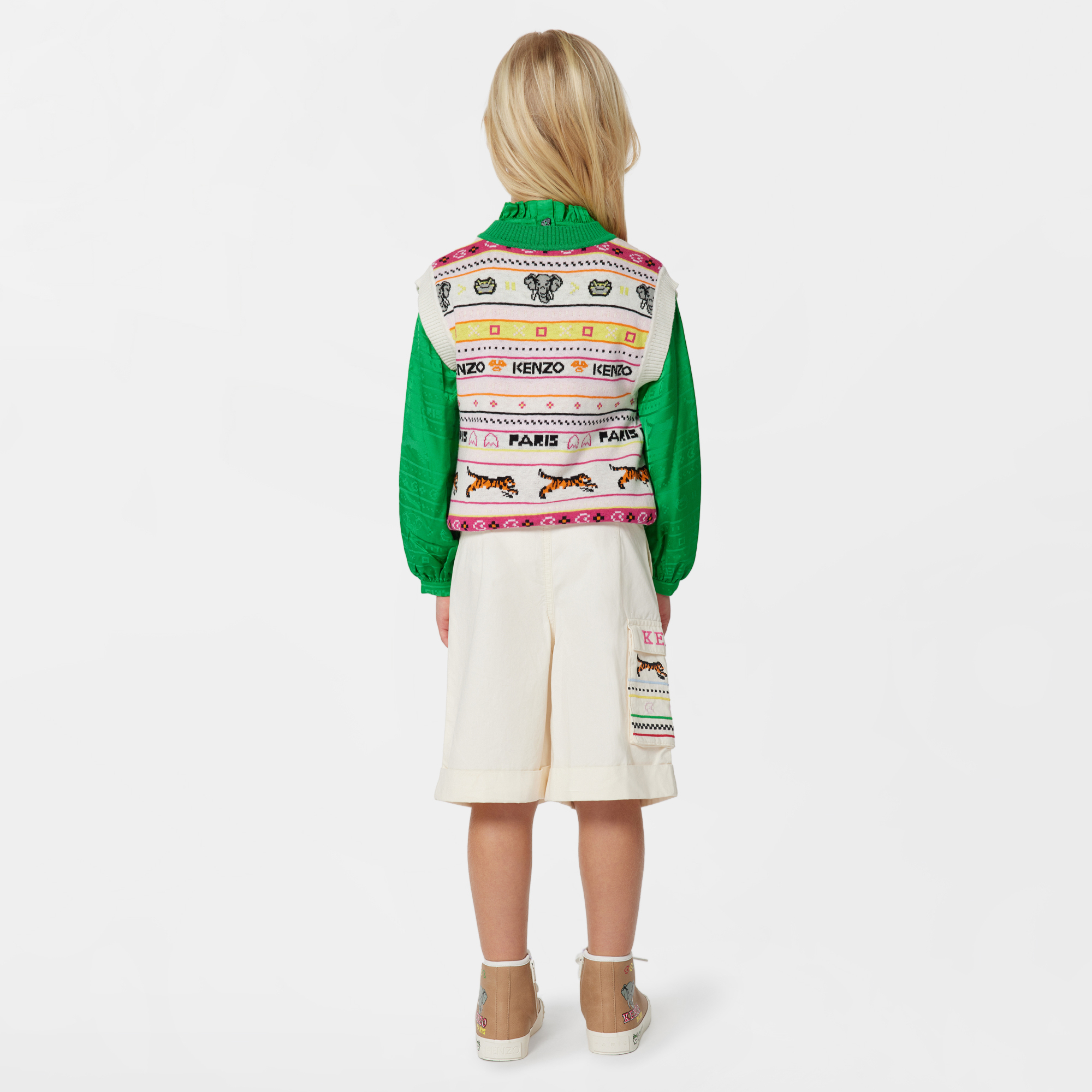 Embroidered cotton shorts KENZO KIDS for GIRL