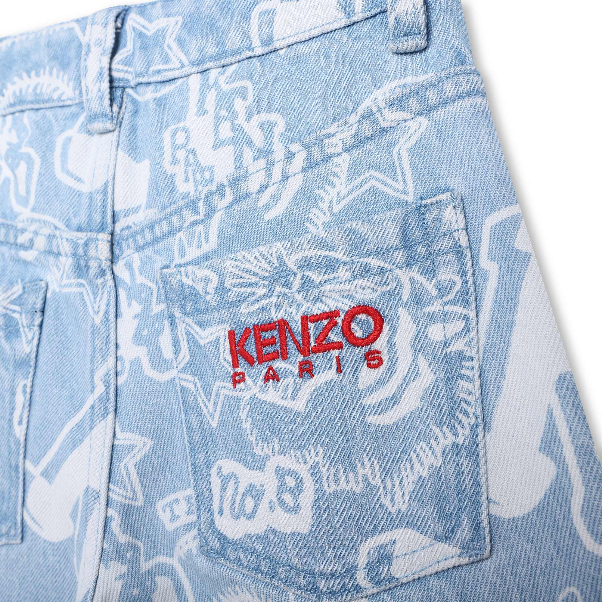 Jeans stampati in cotone KENZO KIDS Per BAMBINA