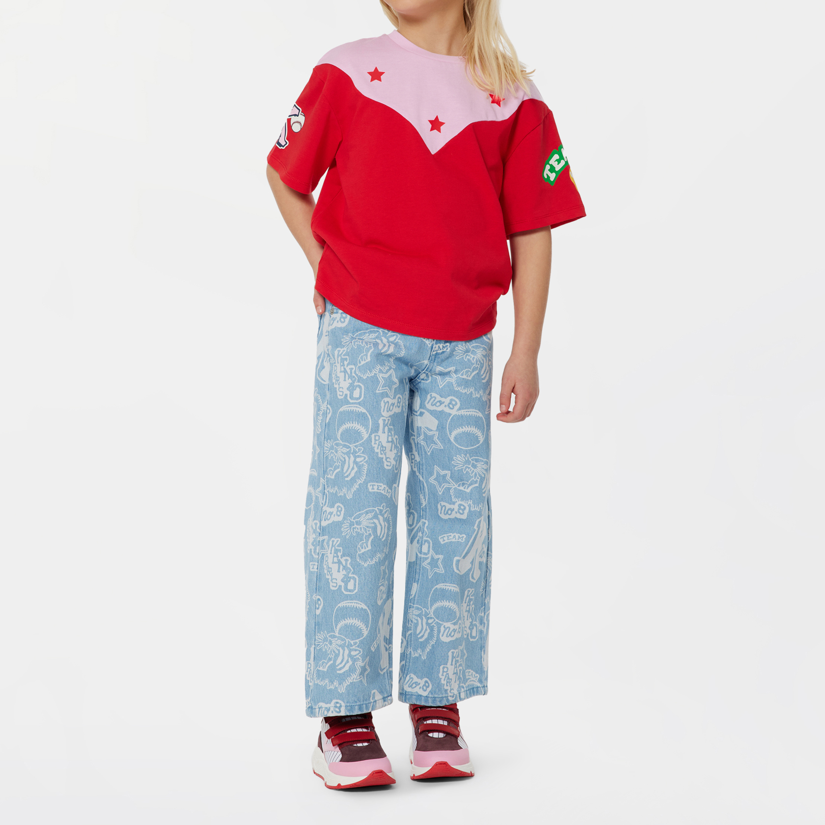 Printed cotton jeans KENZO KIDS for GIRL