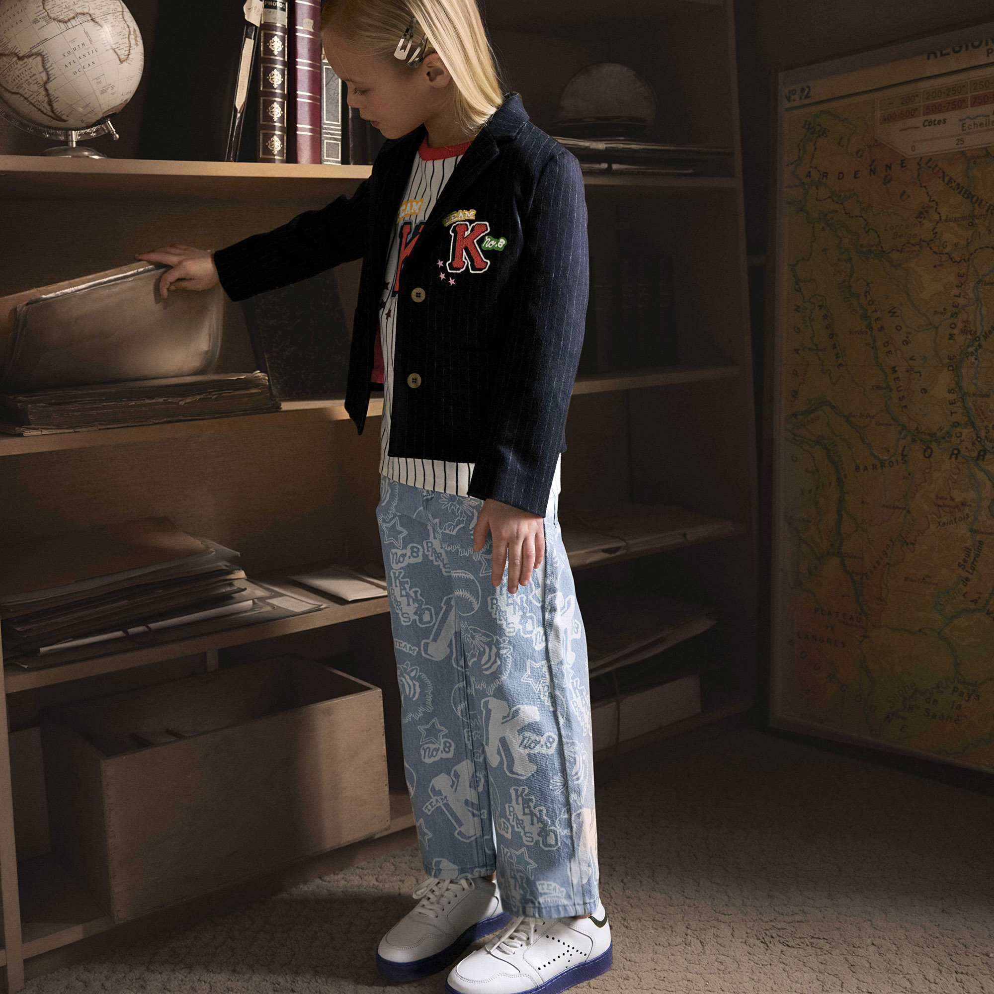 Jean imprimé en coton KENZO KIDS pour FILLE