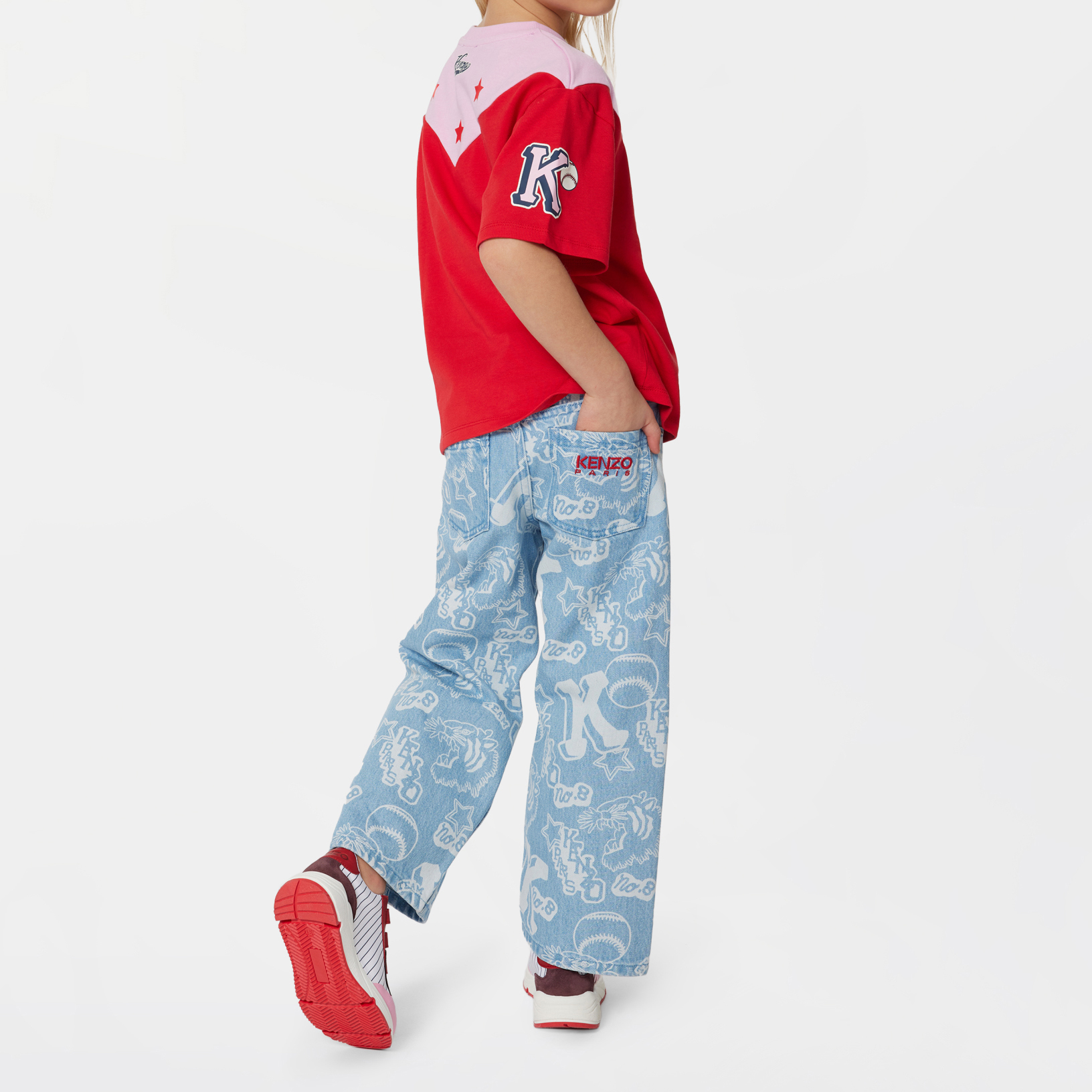 Printed cotton jeans KENZO KIDS for GIRL