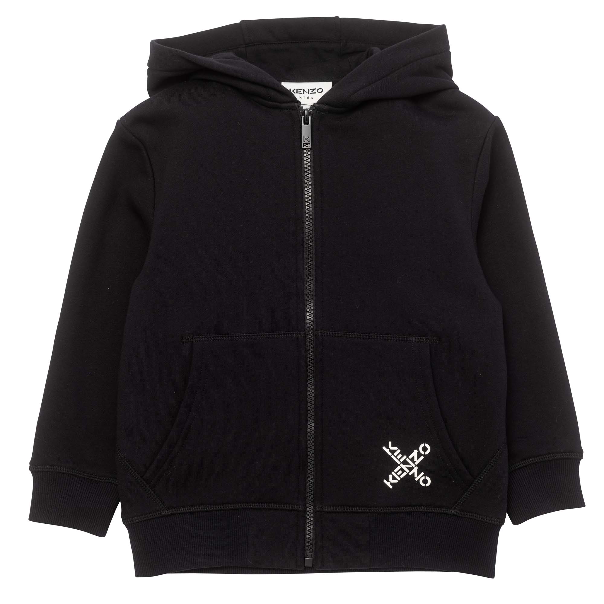 Fleece-hooded zip-up sweatshirt KENZO KIDS for GIRL